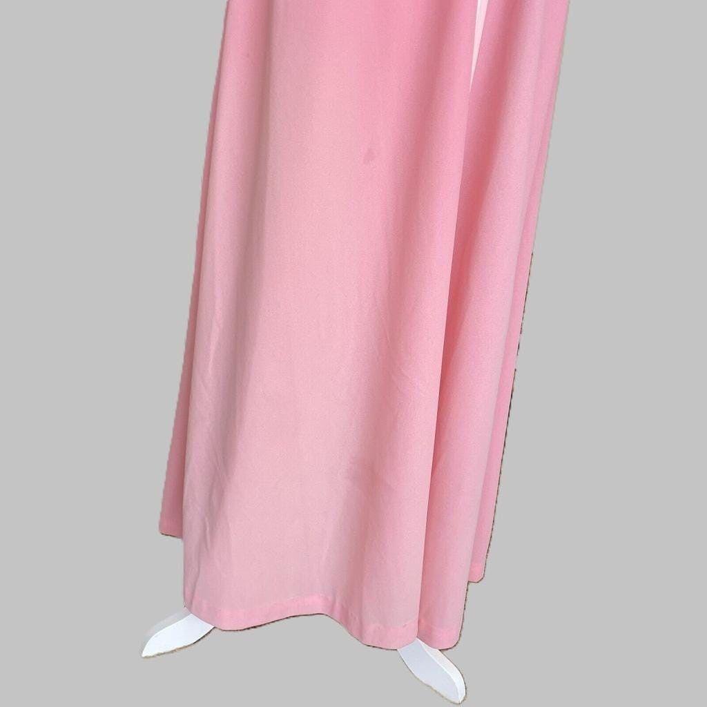 Vintage 60s MCM Pink White Flutter Sleeve Hostess Wrap Dress M Size M / US 6-8 / IT 42-44 - 8 Thumbnail