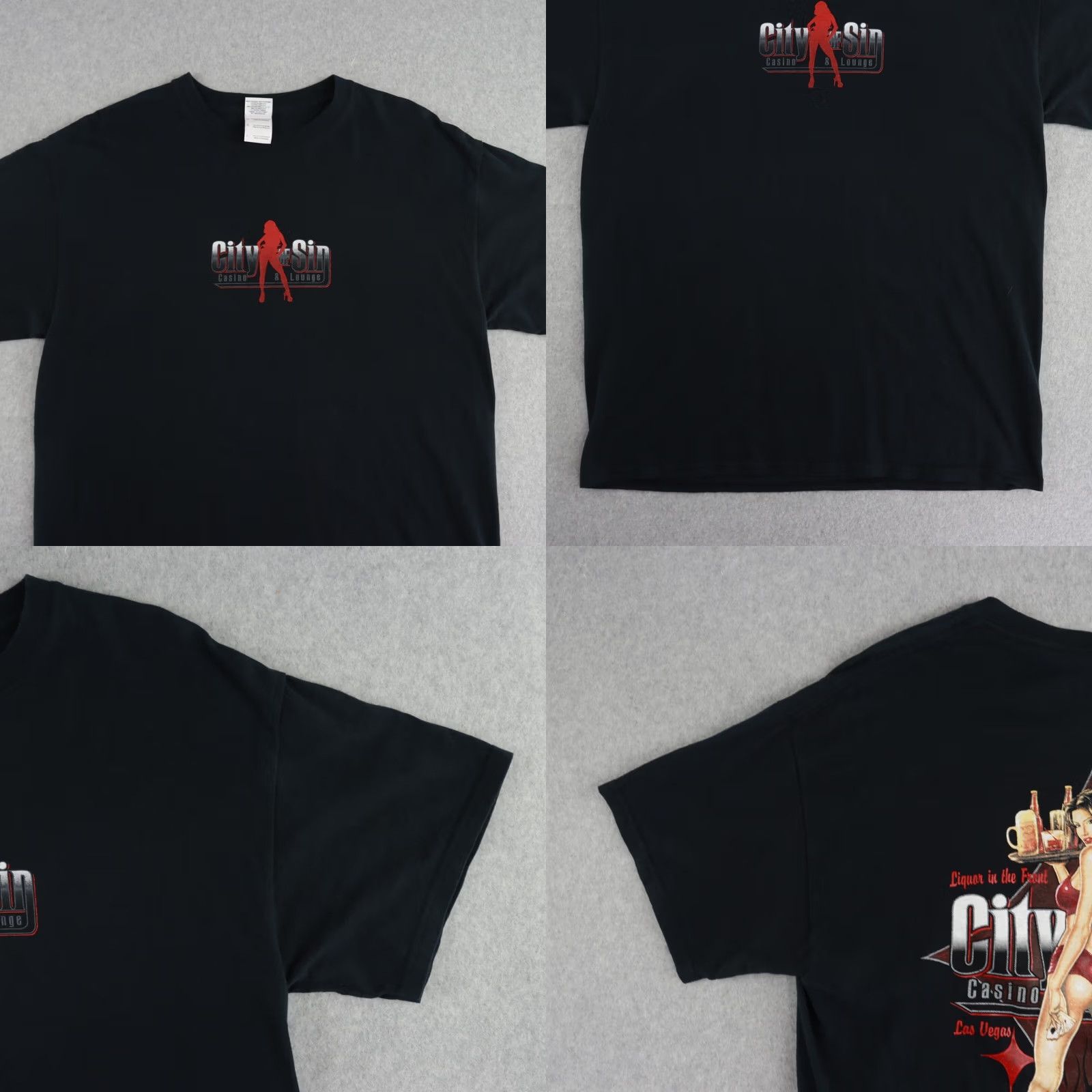 Vintage City of Sin Casino & Lounge Shirt Men Large Black City Brand: Casino T-Shirt Short Sleeve Adult Mens LV Las Vegas Size US L / EU 52-54 / 3 - 8 Thumbnail