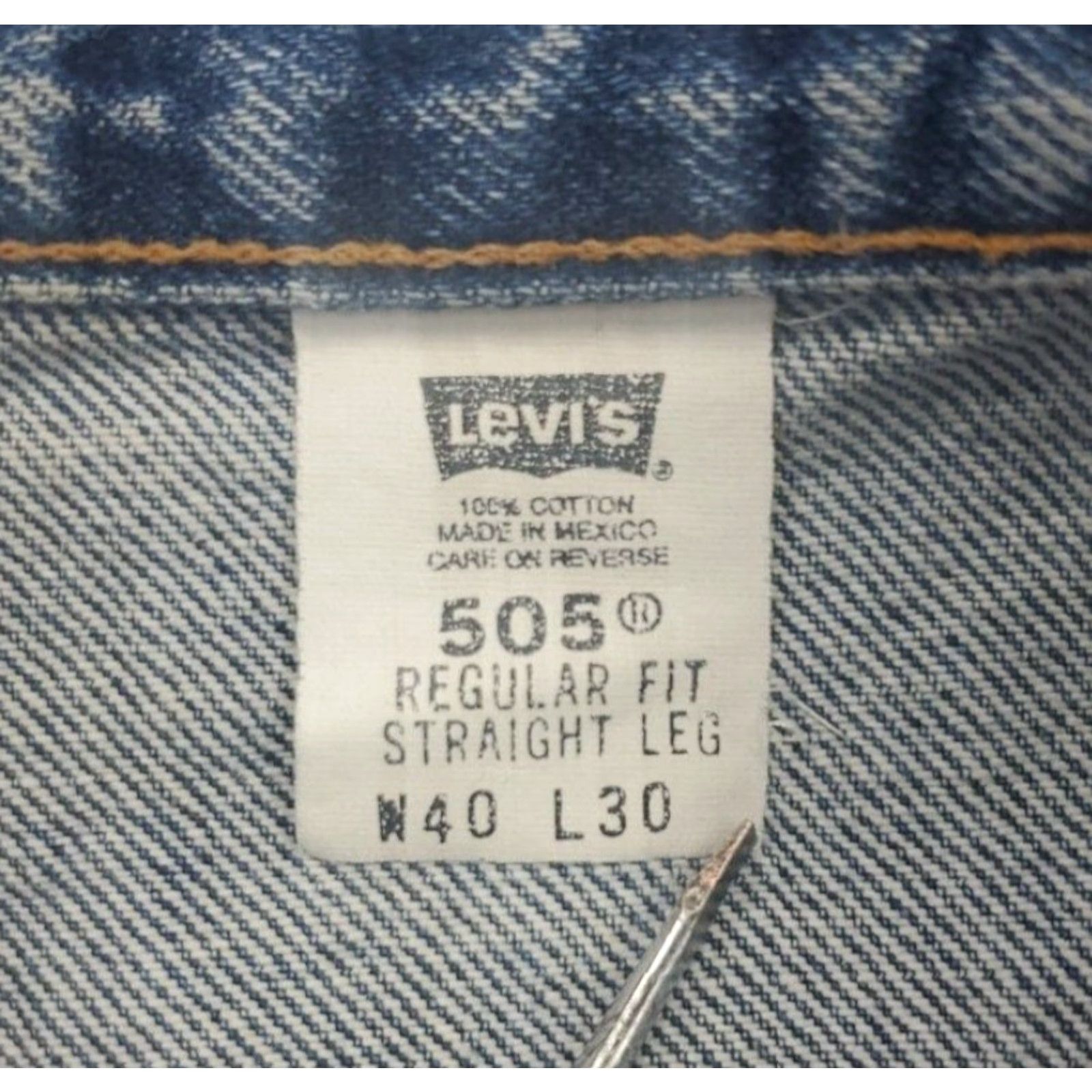 Levi's VTG Levi's 505 Jeans Mens 40x30 Blue Denim Straight Leg Regular Fit 5-Pocket Denim Jeans Regular Levi's 500 Series 90s Mens Jeans Size US 40 / EU 56 - 3 Thumbnail