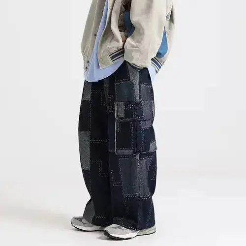 American Edition × Designer Bag ripped damaged patch baggy pants Size US 32 / EU 48 - 1 Thumbnail