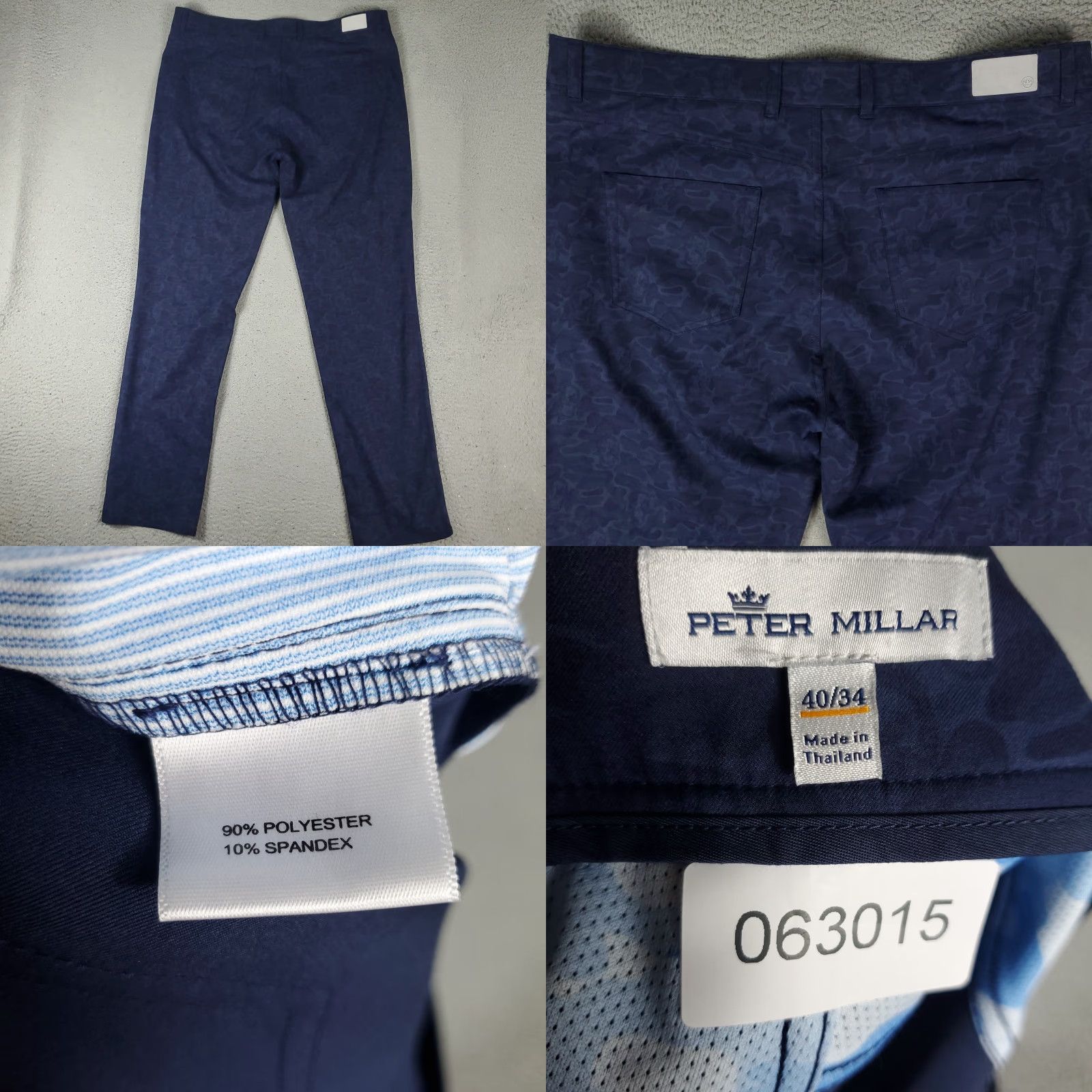 Peter Millar Peter Millar Pants Mens 40x34 Navy Blue Skull Print Camo Golf Chino Trousers Size US 40 / EU 56 - 8 Thumbnail
