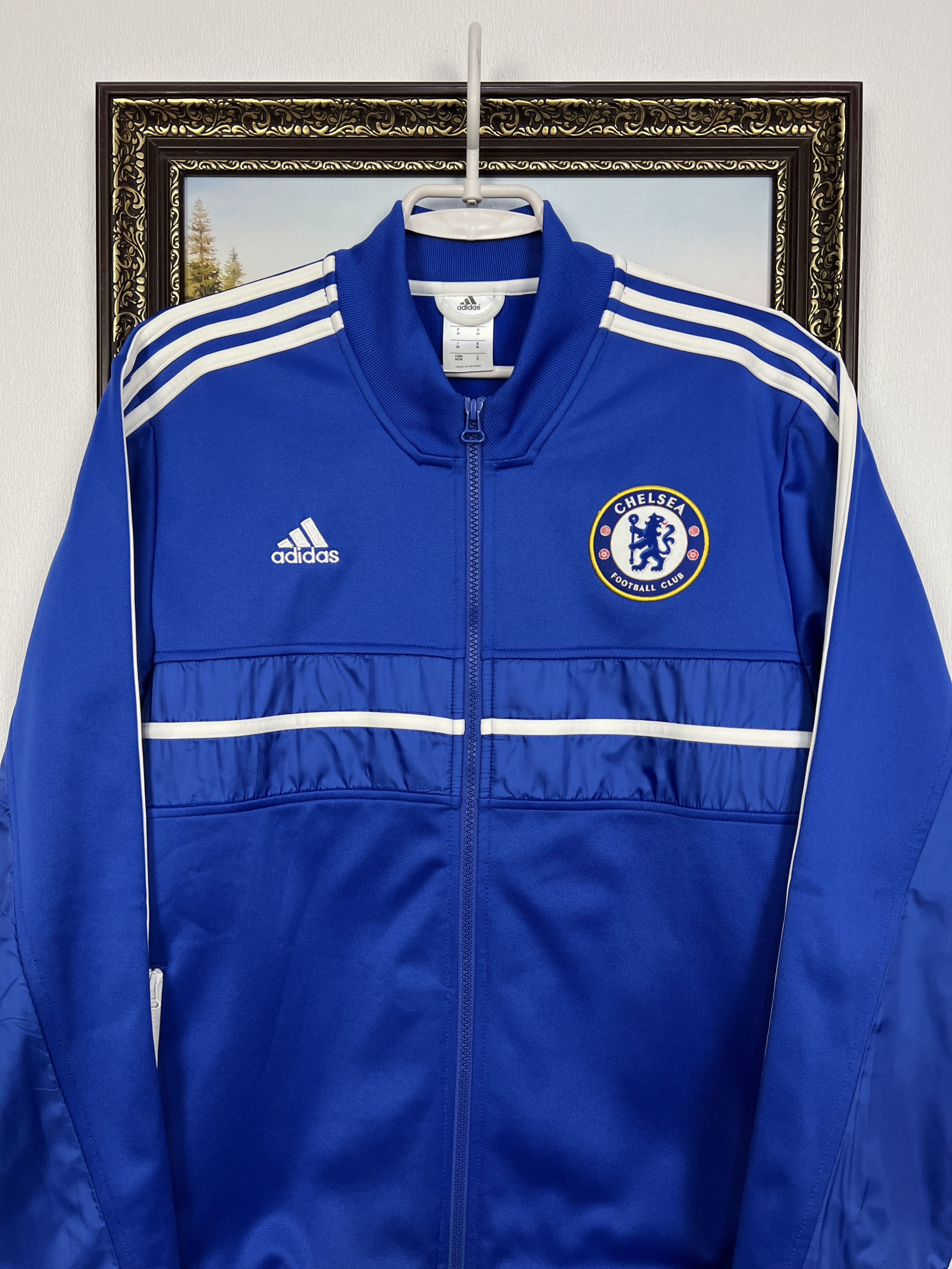 Adidas Adidas Chelsea Blue Football Jacket Zip Track Top Mens Rare Size US M / EU 48-50 / 2 - 2 Thumbnail