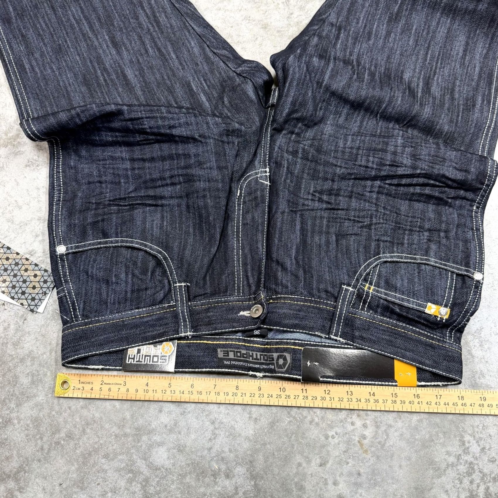 Southpole Southpole Jeans Mens 36x34 Blue Rinse Indigo Slim Straight Denim Pants Size US 36 / EU 52 - 7 Thumbnail