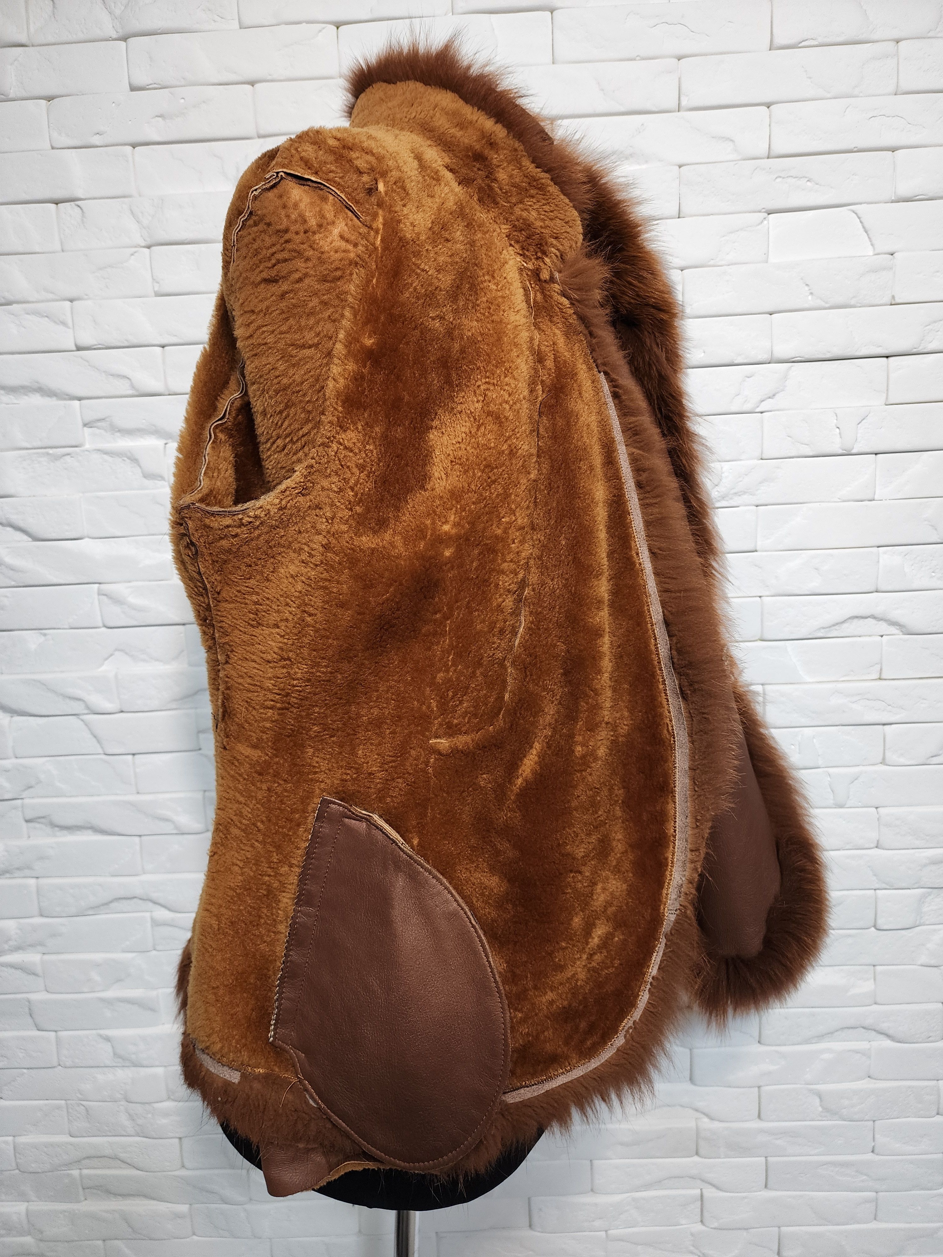Furla Brown Sheepskin Coat: Women's Jacket Size L / US 10 / IT 46 - 8 Thumbnail