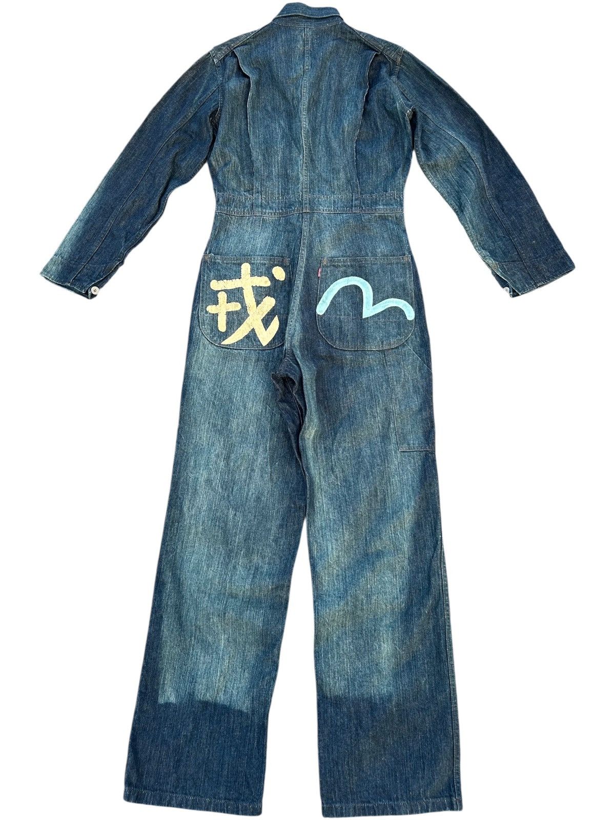 Evisu × Japanese Brand RARE!!! Vintage Evisu Japan Seagull Blue Denim Coverall Size US 38 / EU 54 - 1 Thumbnail