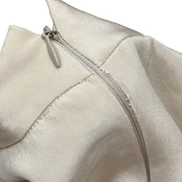 Designer × Tibi TIBI Tie-Belt Cream/Beige Women's Sz 4 Long Sleeve, Mock Nec Size S / US 4 / IT 40 - 9 Thumbnail