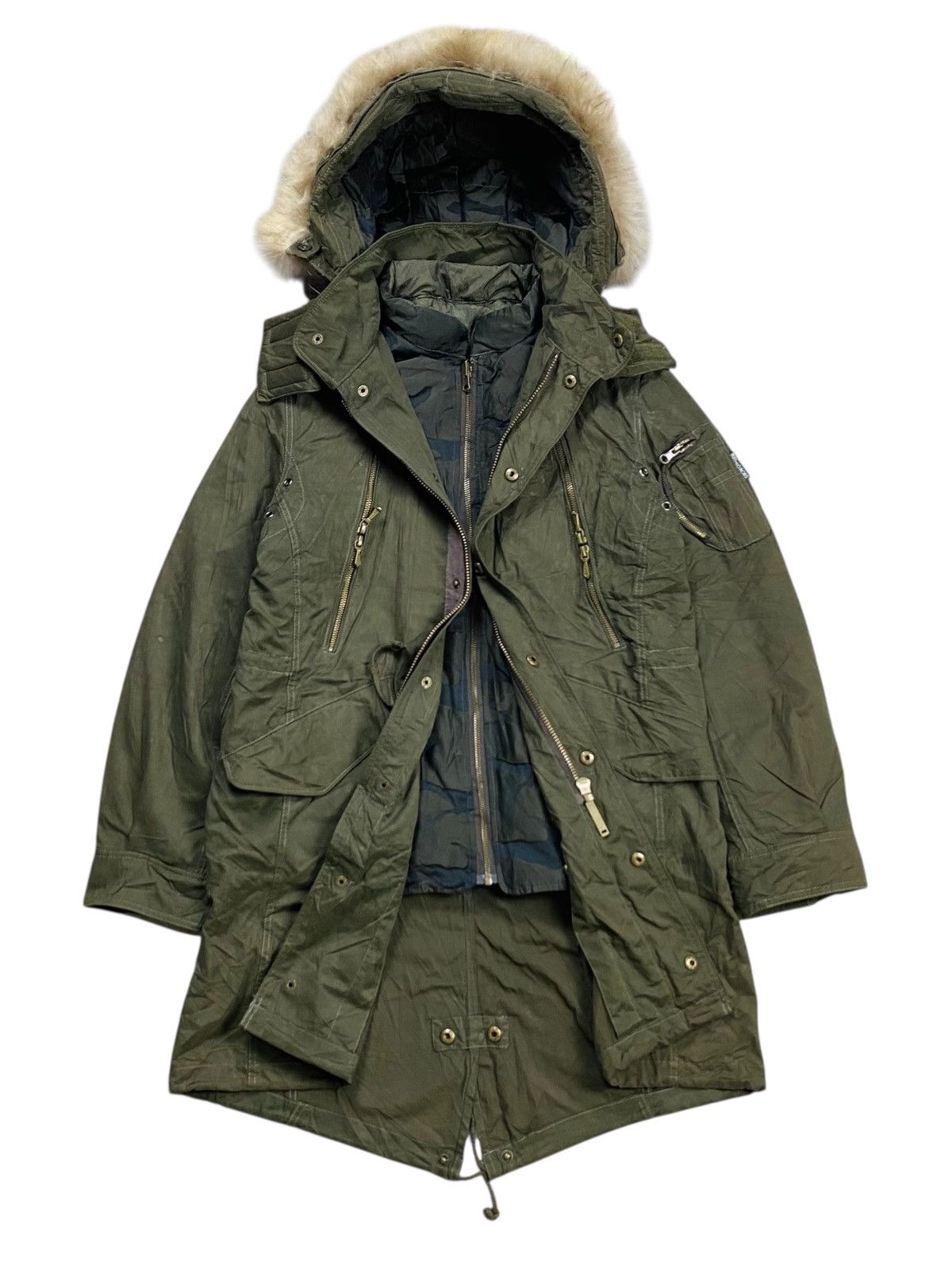 BUFFALO BOBS 2000s Buffalo Bobs Apocalypse Style Fur Hoodie Cargo Jacket Size US M / EU 48-50 / 2 - 2 Thumbnail