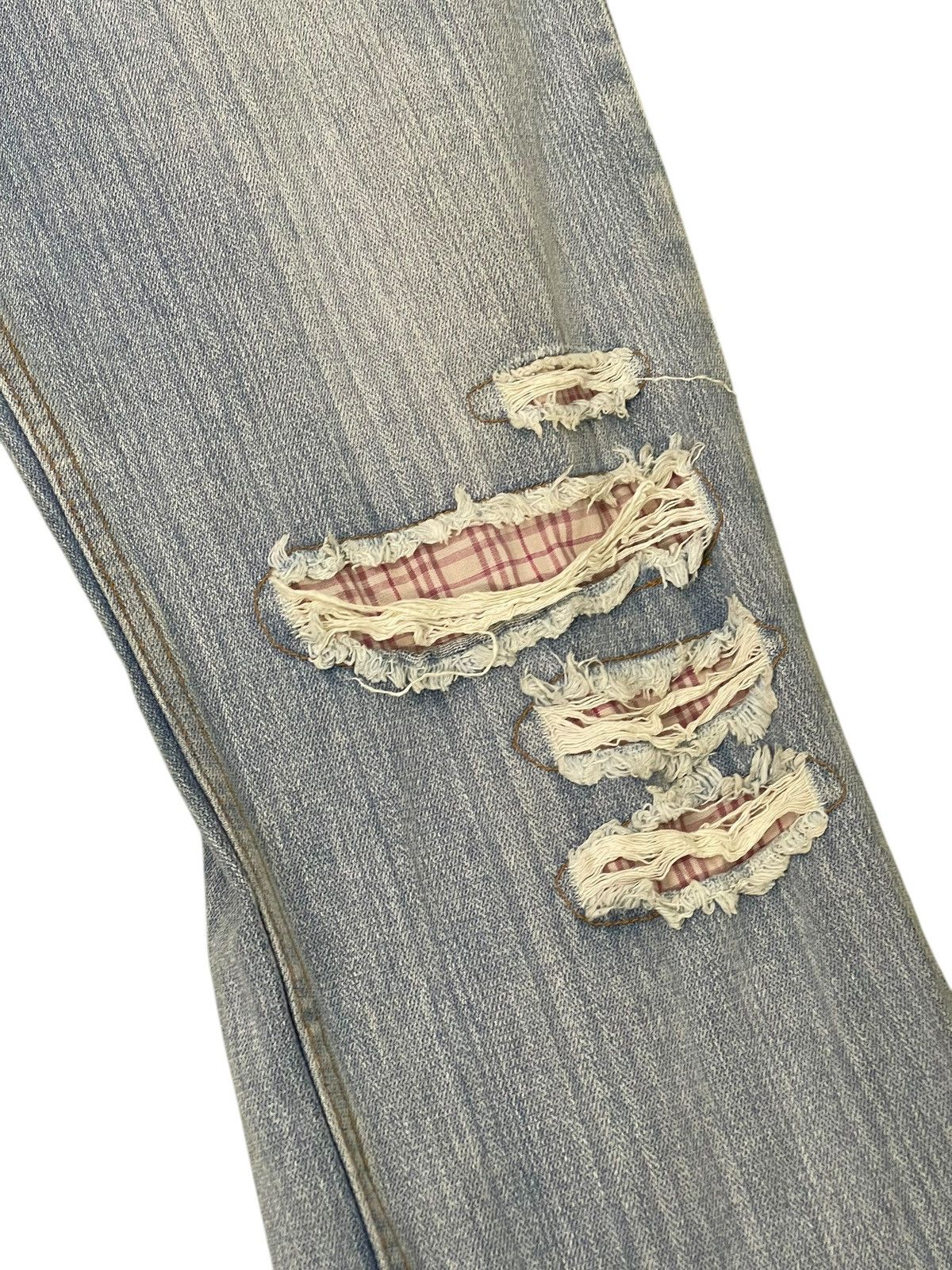 Japanese Brand Distress Jeans Nylaus Faded Blue Regular Fit 9🟦 Size US 32 / EU 48 - 4 Thumbnail