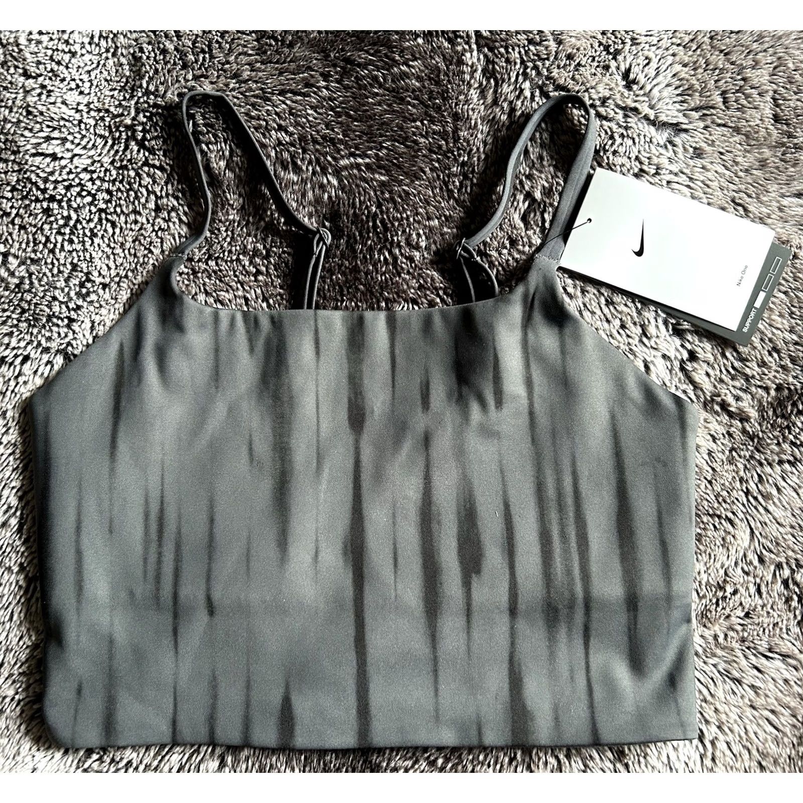 Nike Nike One Women’s Light Support Longline Printed Sports Bra Gray Size S Gray Nike Dri-FIT Activewear Sports Bra Womens Size ONE SIZE - 2 Thumbnail