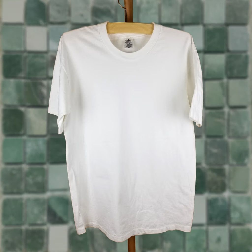 Stafford VINTAGE 90' STAFFORD JC PENNY WHITE SINGLE STITCH COTTON T-SHIRT SZ LARGE Mens Size US L / EU 52-54 / 3 - 1 Thumbnail