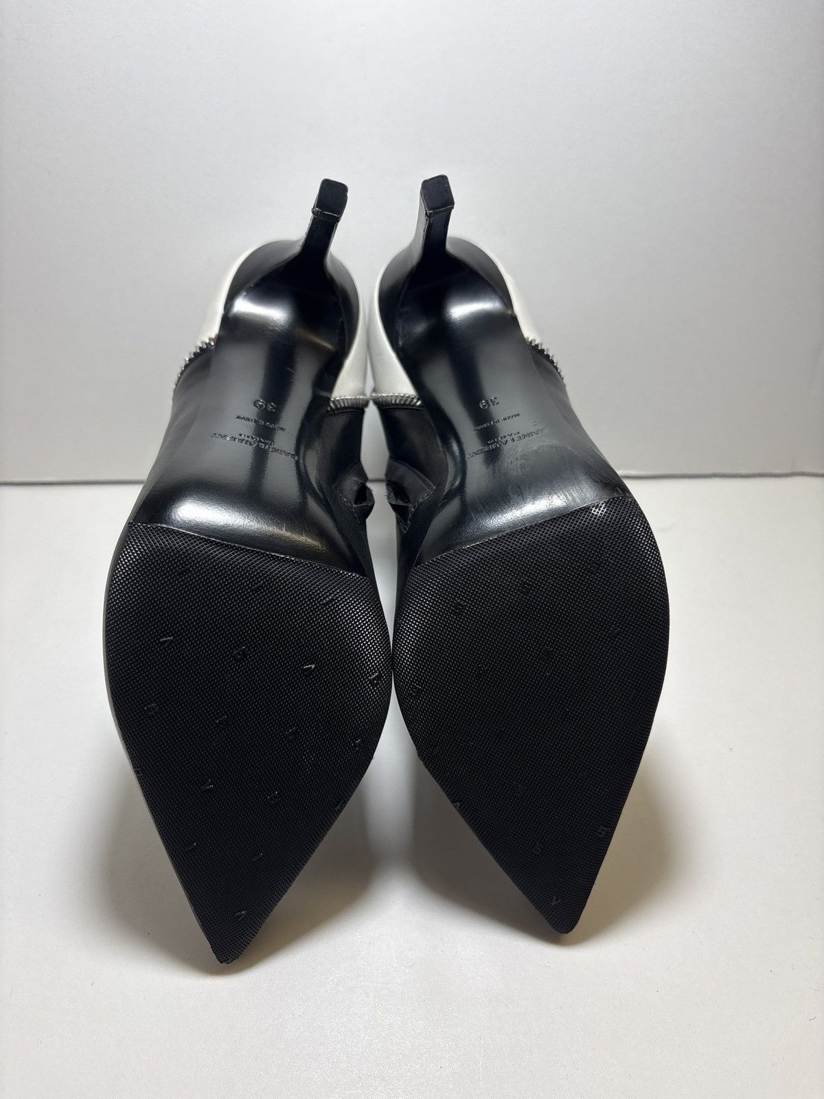 Saint Laurent Paris Saint Laurent Janis Zip Ankle Boots Black White Leather AUTH Size US 9 / IT 39 - 5 Thumbnail
