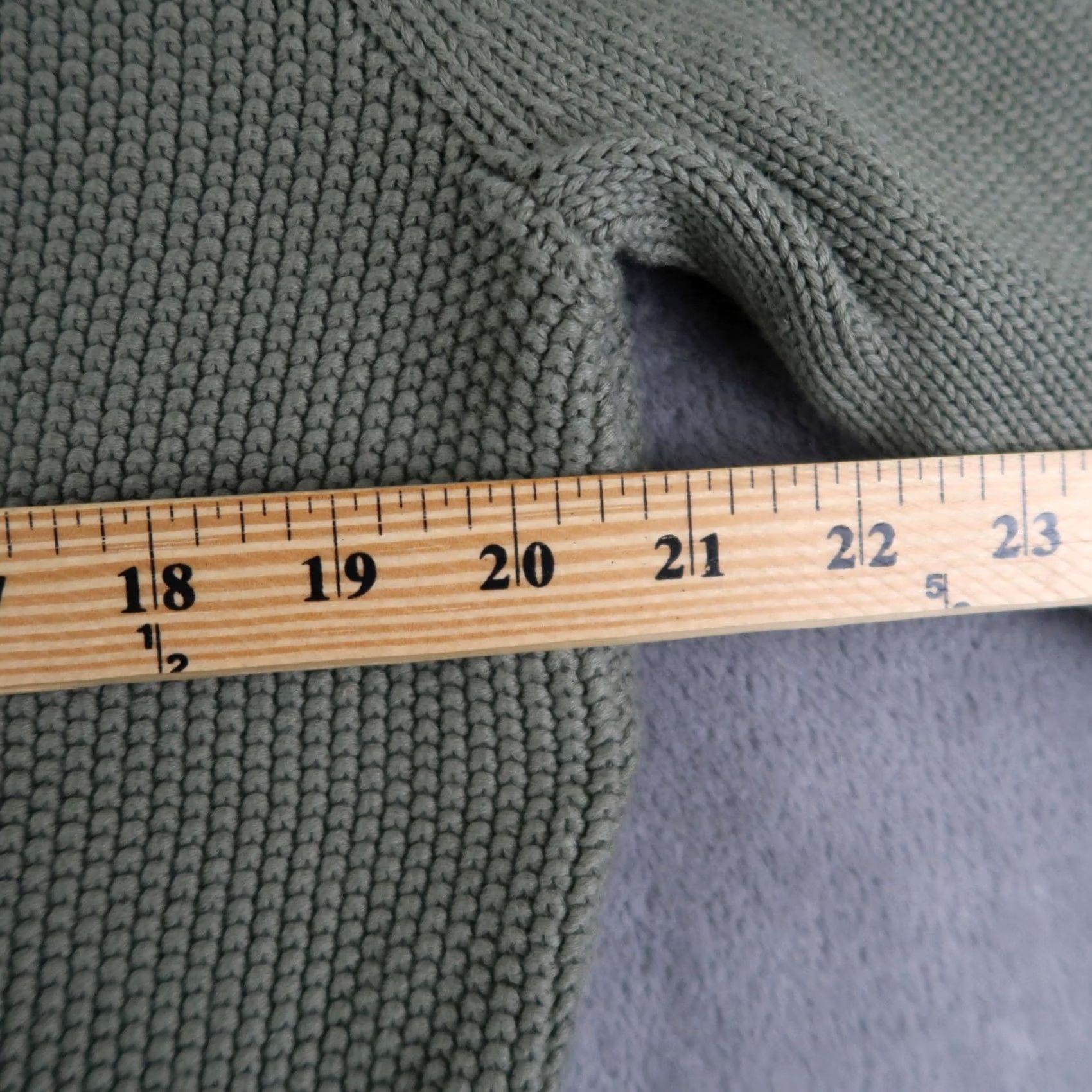 Olive AETHER Cardigan Sweater Shirt Mens L Olive Green Cotton Button Mock Neck Knit Size US L / EU 52-54 / 3 - 5 Thumbnail