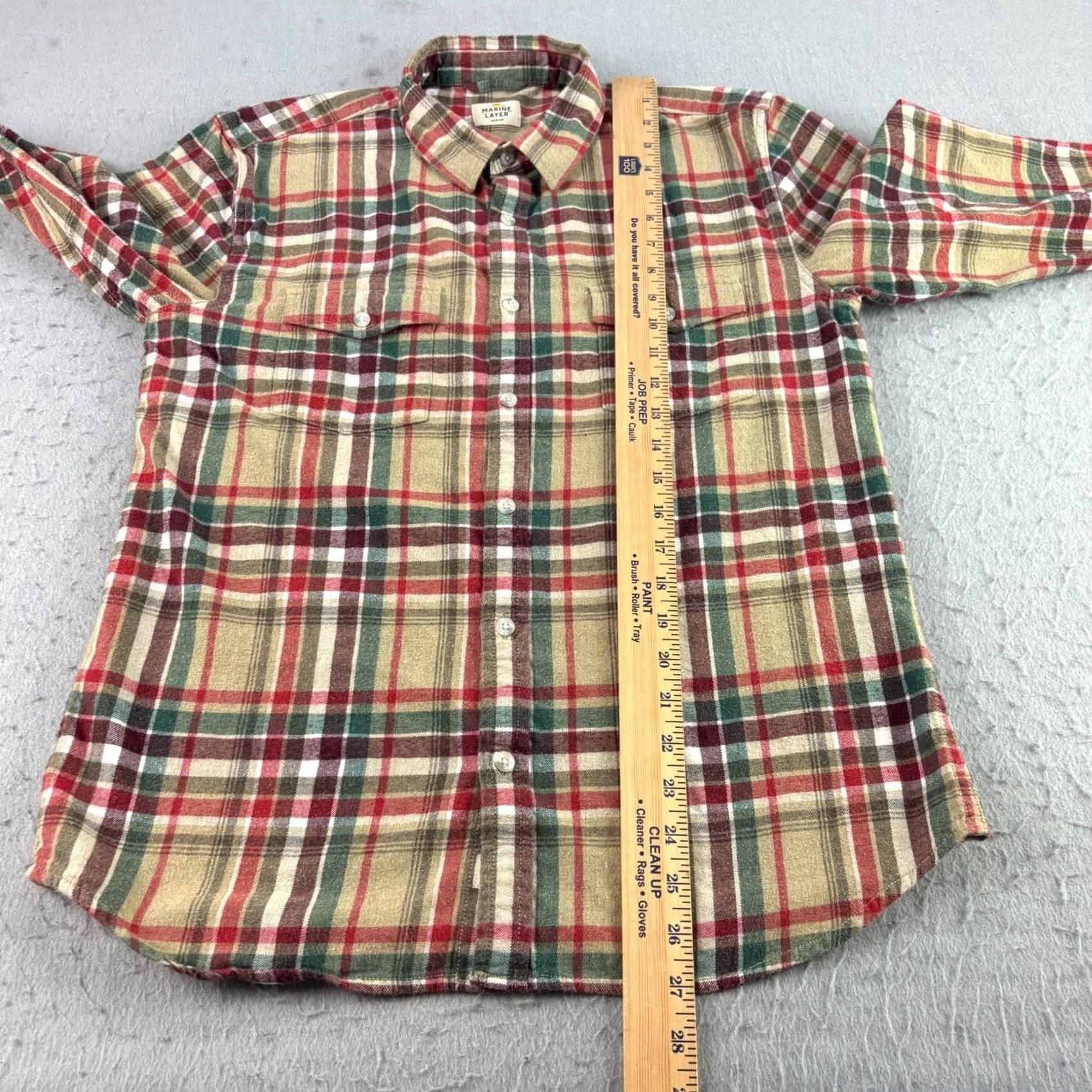 Marine Layer Marine Layer Shirt Mens M Brown Plaid Flannel Button-Up Lightweight Casual Regular Collar Spread Long Sleeve Button-Up Size US M / EU 48-50 / 2 - 6 Thumbnail