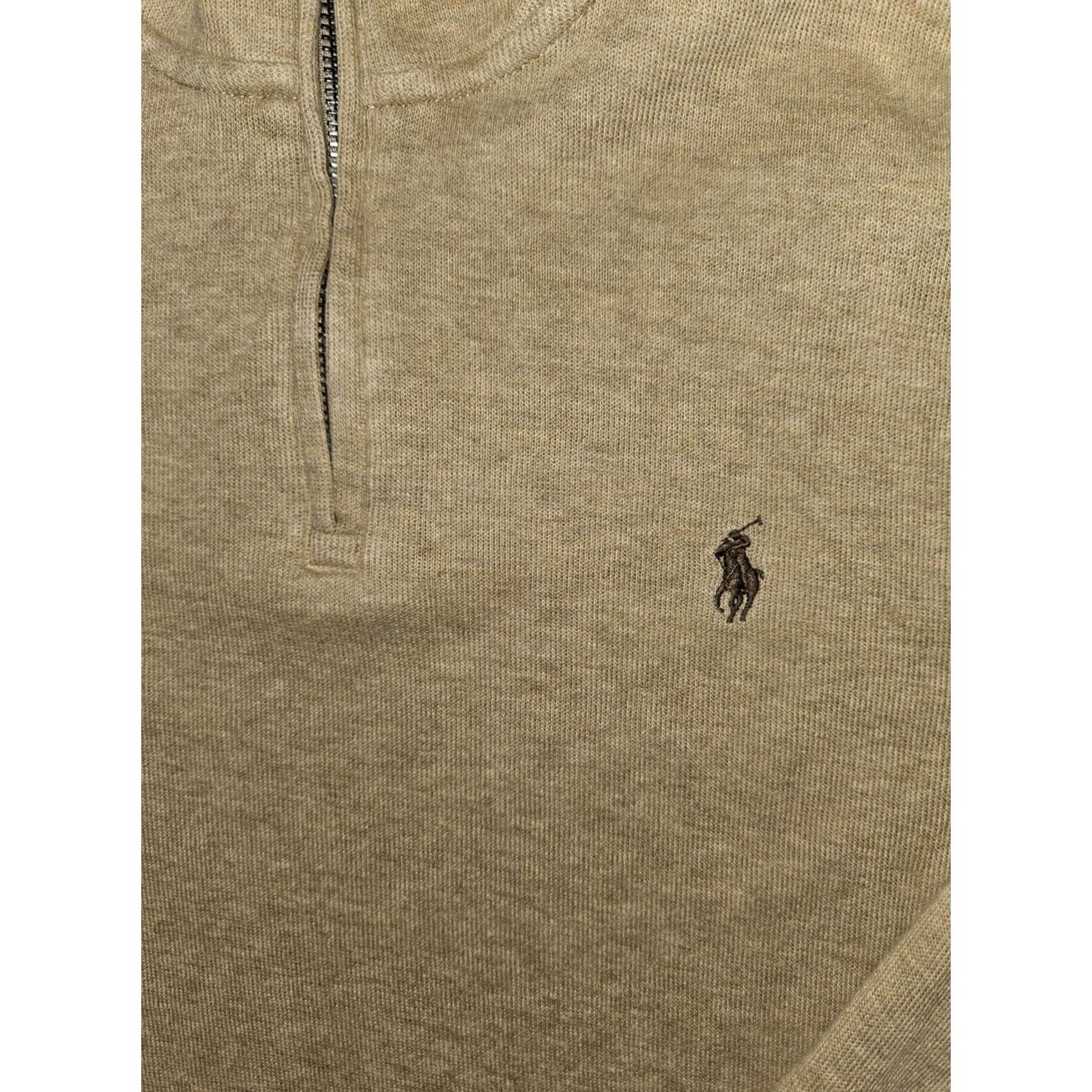 Ralph Lauren Polo Ralph Lauren Estate Rib 1/4 Zip Pullover Men's Large Gold Long Sleeve Sweater Zipper Embroidered Logo Cotton Size US L / EU 52-54 / 3 - 3 Thumbnail