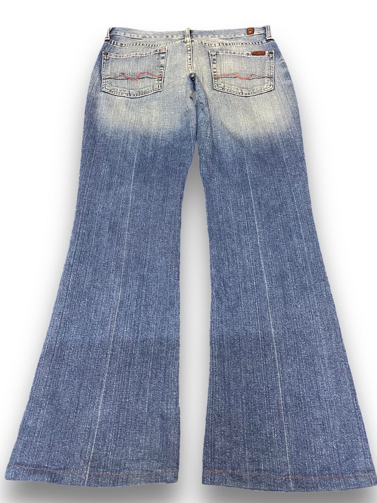 7 For All Mankind Vintage 7 For All Mankind Flare Faded Denim Size US 32 / EU 48 - 6 Thumbnail