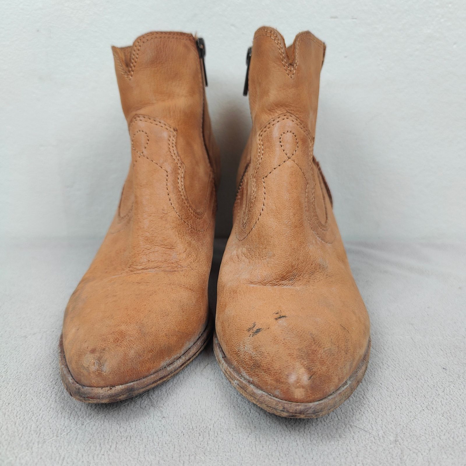 Frye Frye Reina Western Booties Womens 7M Tan Leather Size US 7 / IT 37 - 4 Thumbnail