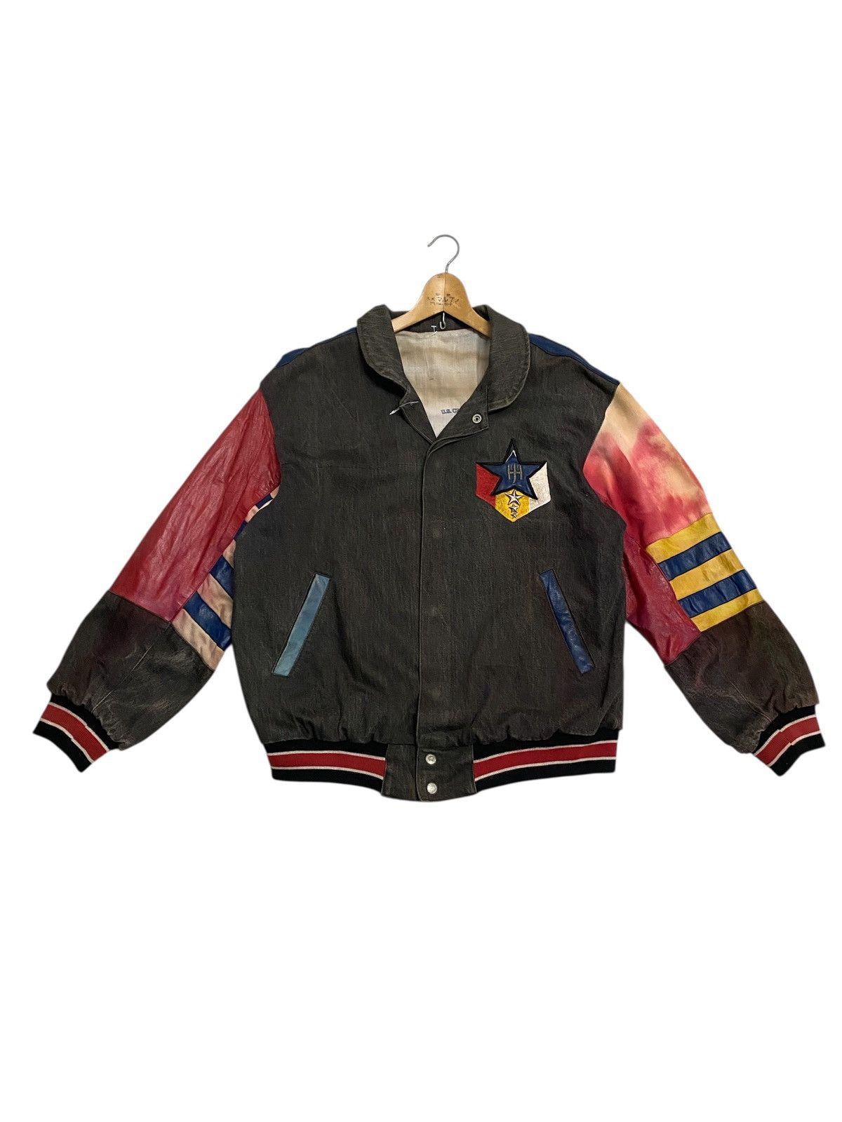 Jeff Hamilton Vintage Jeff Hamilton Very Distress Varsity Jacket Size US XL / EU 56 / 4 - 3 Thumbnail