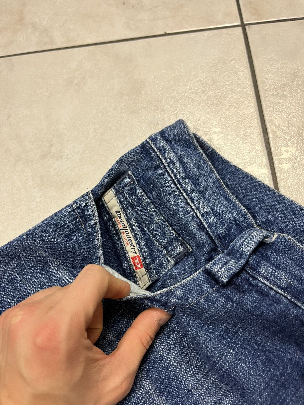 Diesel × Vintage Vintage Diesel Rivec y2k distressed jeans pants baggy washed Size US 33 - 12 Thumbnail