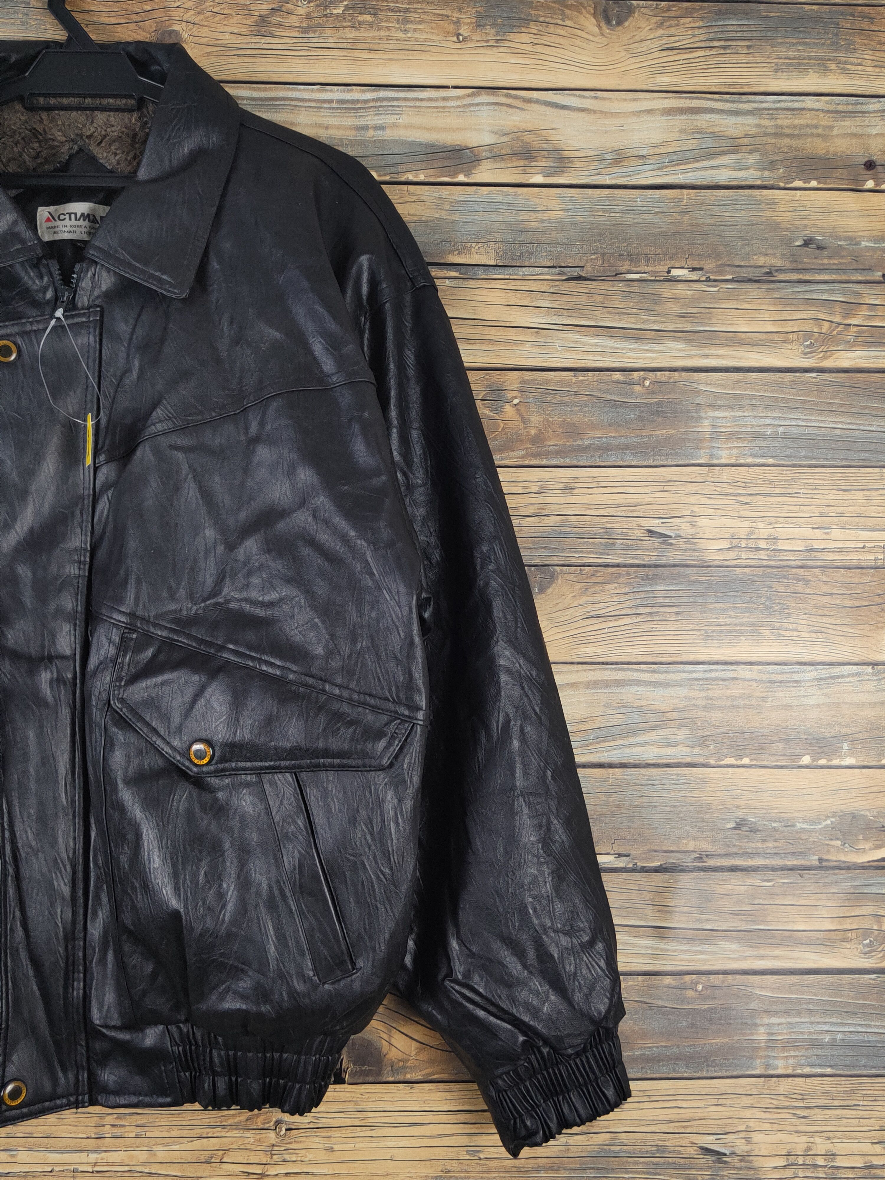 Genuine Leather Actiman Black vintage Leather Jackets #W1118 Size US L / EU 52-54 / 3 - 7 Thumbnail