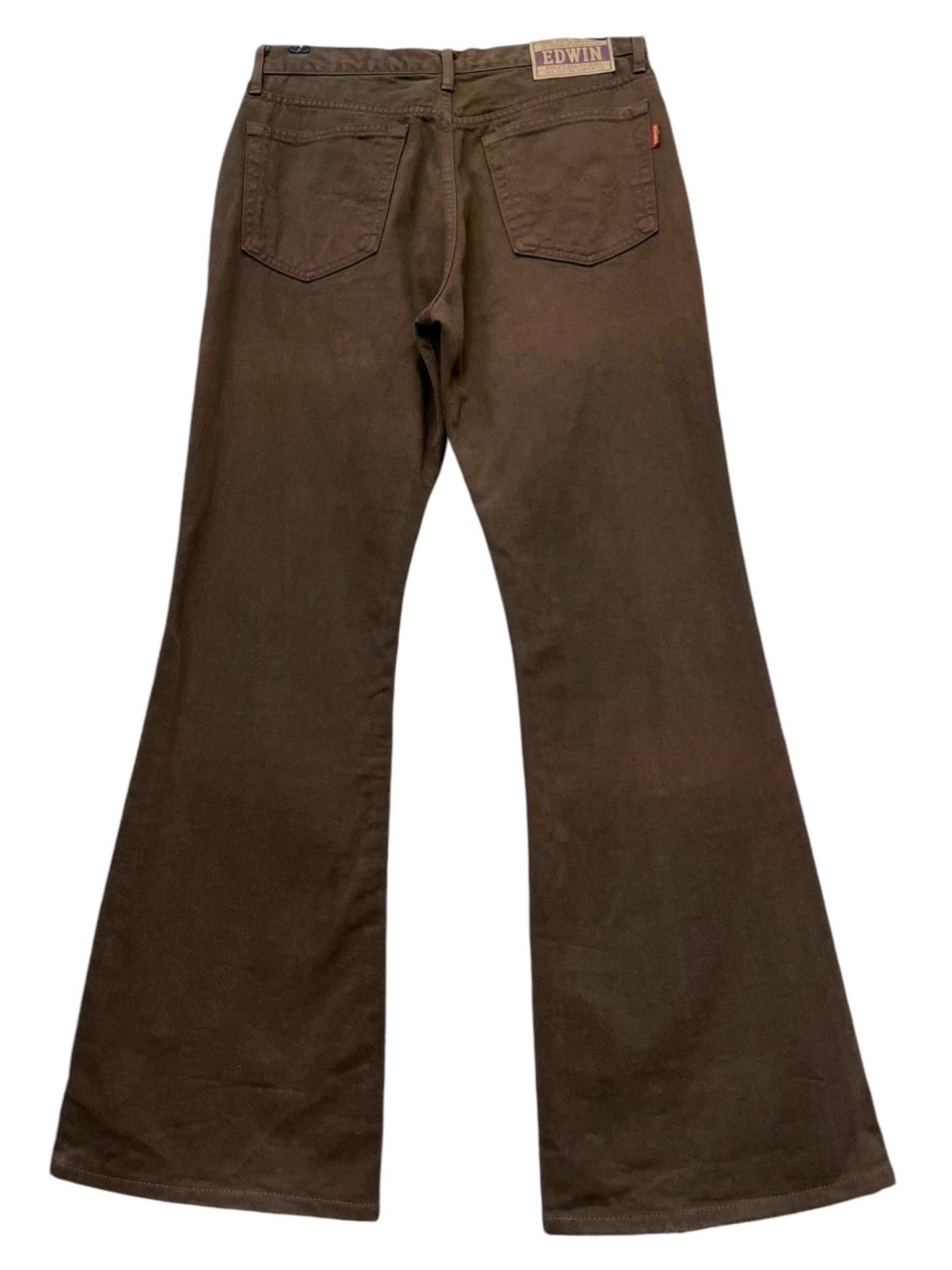Edwin 🔥VERY RARE🔥Vintage EDWIN Ultra FLARE Rusty Brown Denim 💥 Size US 31 - 3 Thumbnail