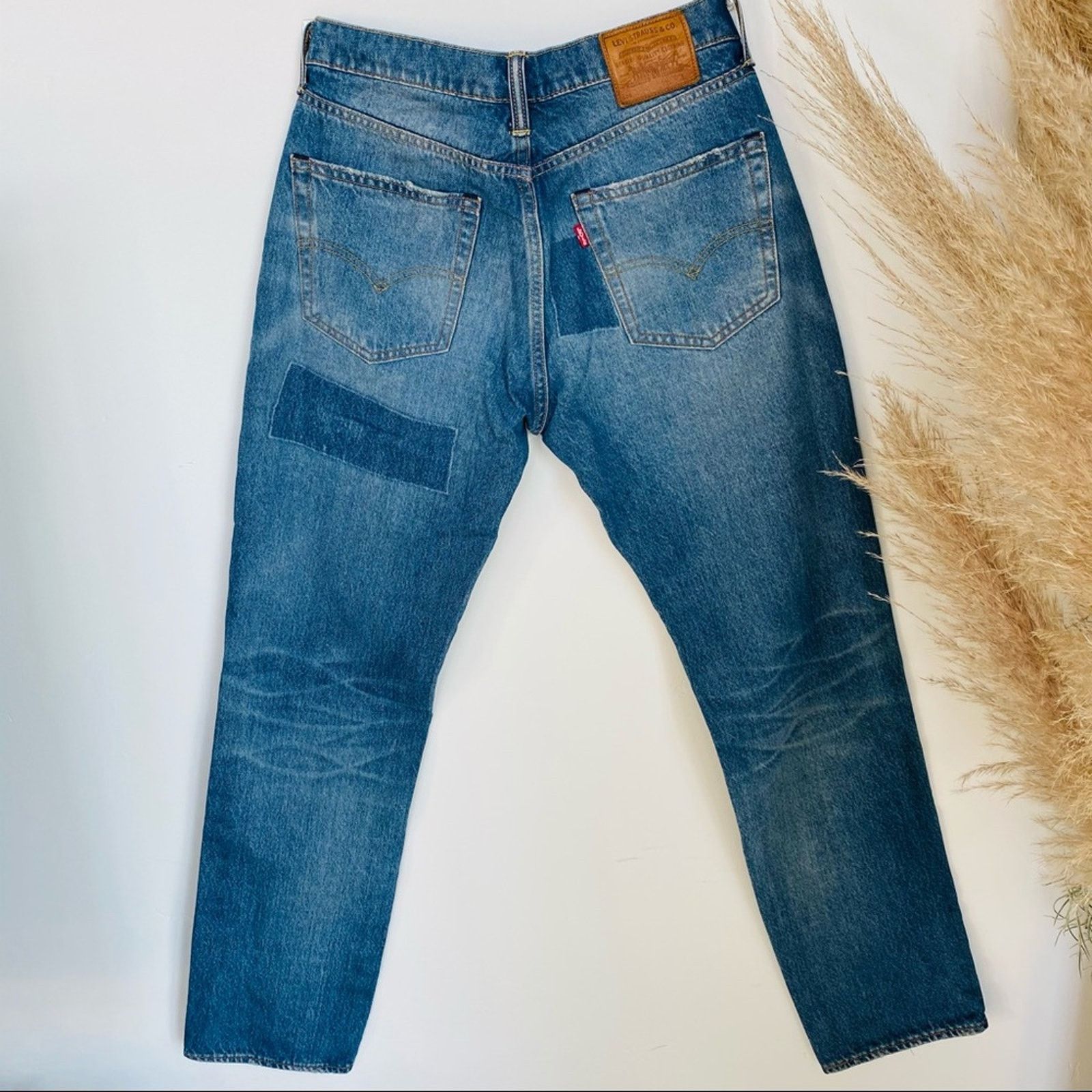 Levi's MENS LEVIS Vintage 32 x 30 Big E Blue Patchwork Denim Jeans Size US 32 / EU 48 - 6 Thumbnail