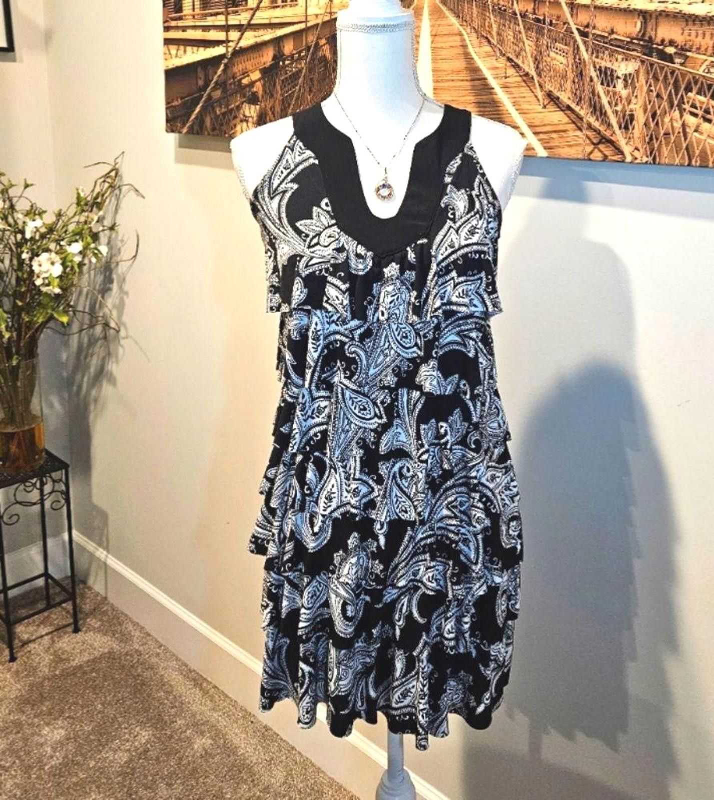 Designer WHBM Paisley Print Dress #H46 Size XXS / US 00 / IT 34 - 1 Thumbnail