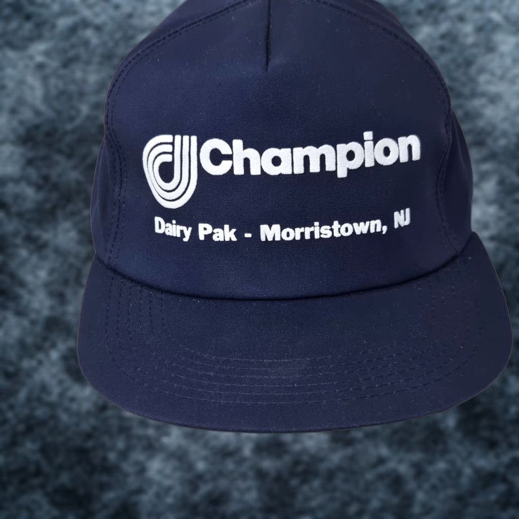 Champion VINTAGE K Products CHAMPION DAIRY PAK Hat Cap Navy Blue Men's Snapback Size ONE SIZE - 1 Thumbnail