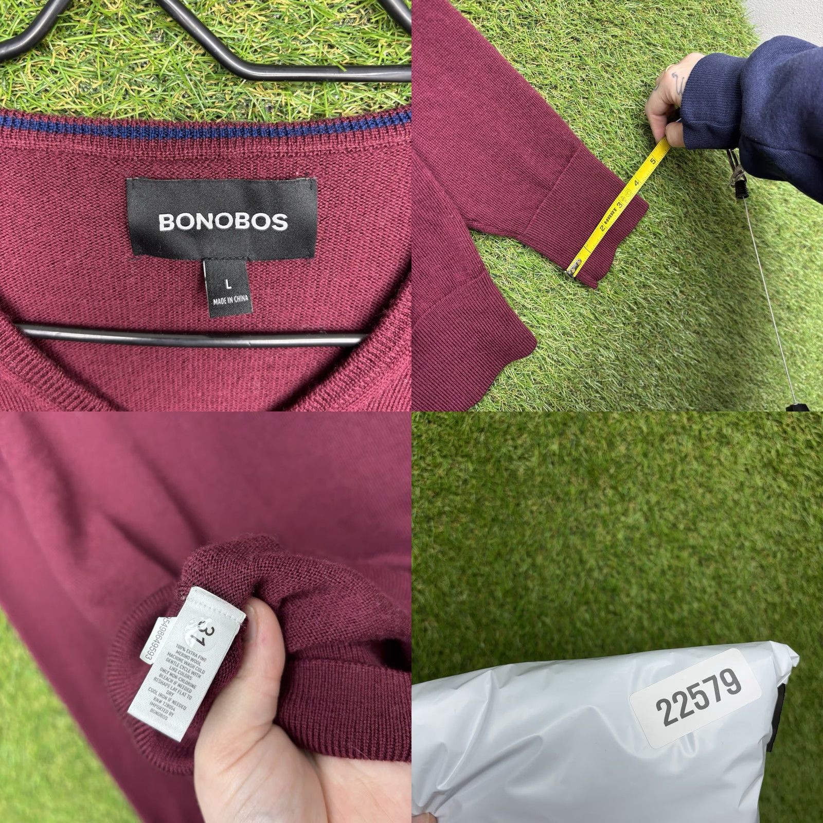 Bonobos Bonobos Merino Wool Sweater Mens Large Slim V-Neck Maroon Preppy Casual Dress Pullover Knit Shirt Parka? Size US L / EU 52-54 / 3 - 8 Thumbnail