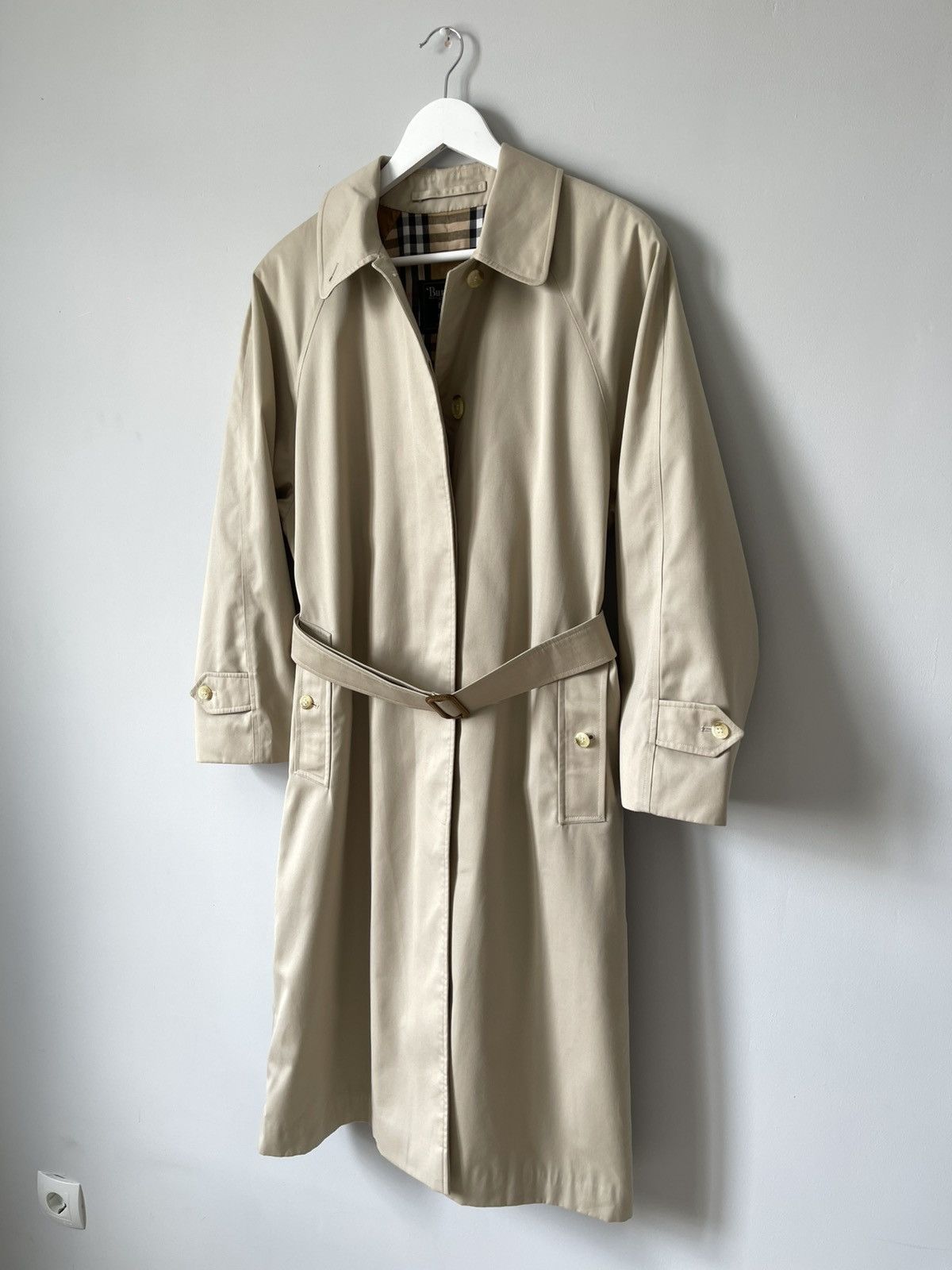 Burberry Vintage 90's Burberry Nova Check Belted Beige Trench Coat Size L / US 10 / IT 46 - 5 Thumbnail