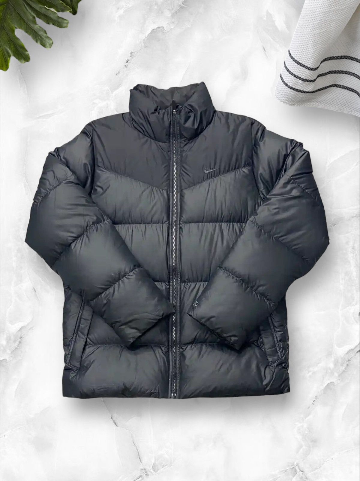 Nike Vintage Y2k Nike Nylon Drill Puffer Down Jacket Size US M / EU 48-50 / 2 - 1 Thumbnail