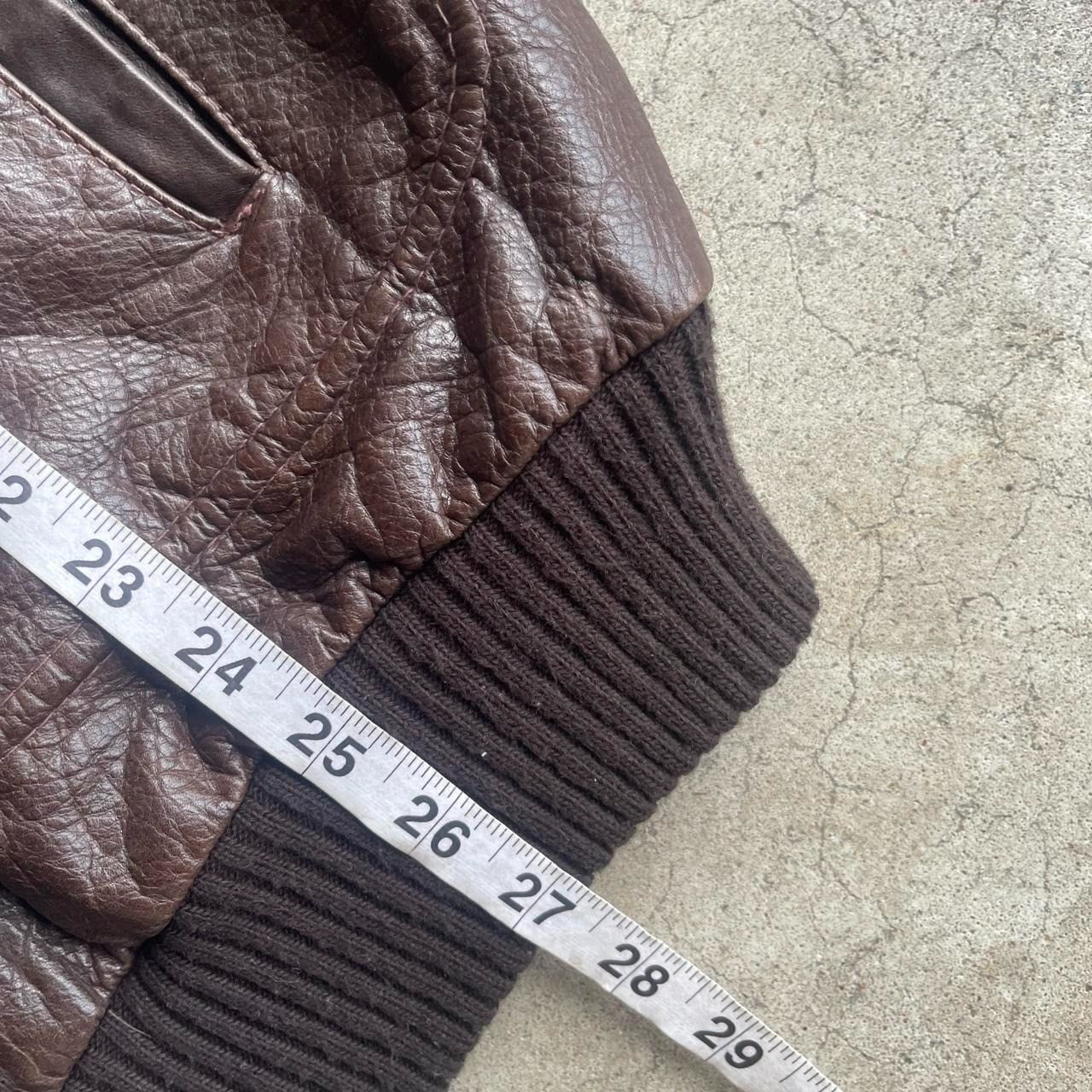 Vintage Vintage 90s Brown A-2 Military Brown Leather Jacket Size US L / EU 52-54 / 3 - 6 Thumbnail