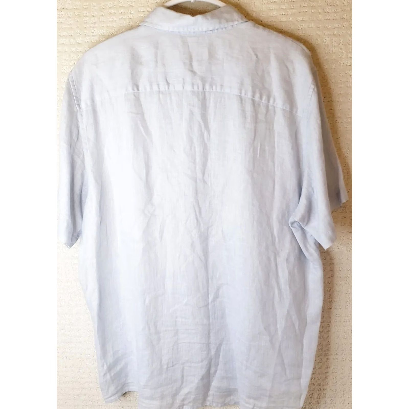 Calvin Klein Calvin Klein Linen Shirt Men's L Pale Blue Button Up Casual Short Sleeve Size US L / EU 52-54 / 3 - 4 Thumbnail
