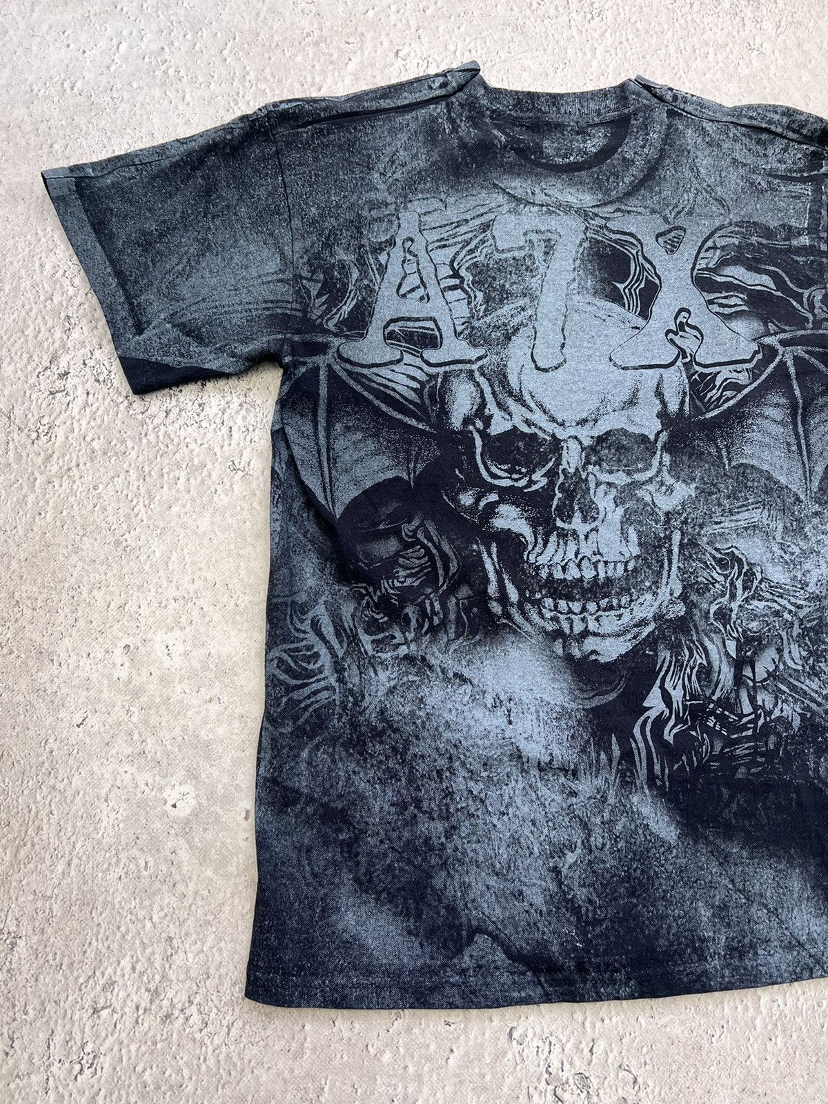 Band Tees × Vintage AVENGED SEVENFOLD Y2K SCULL BAND ROCK TEE Size US M / EU 48-50 / 2 - 10 Thumbnail