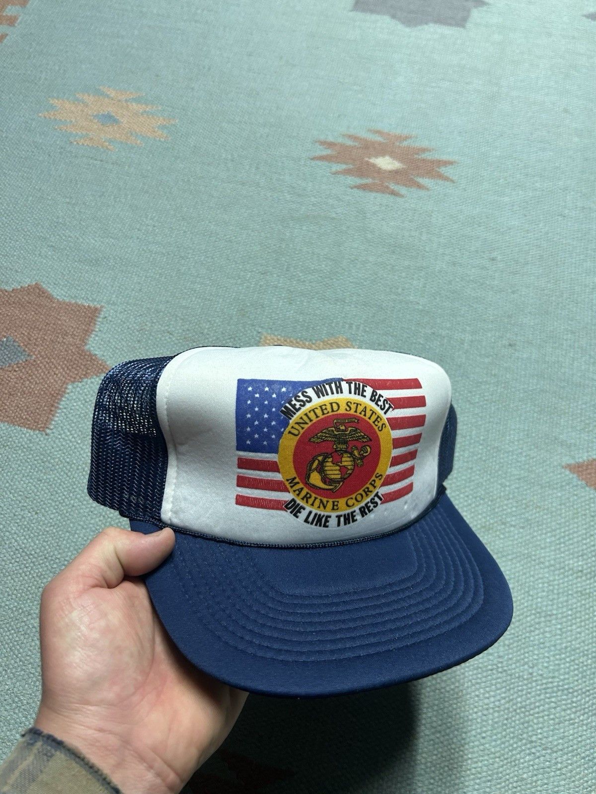 Vintage Vtg trucker hat USMC marines mess with the best die rest Size ONE SIZE - 1 Thumbnail