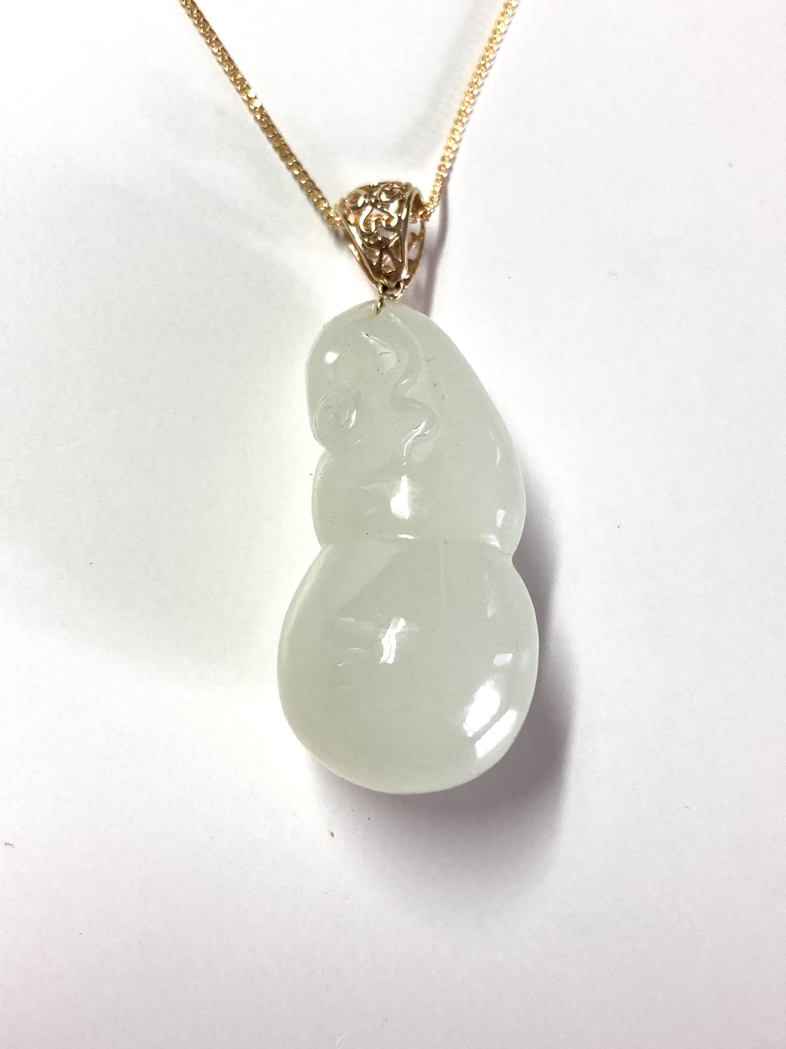 Other 60014 Certified Jadeite jade White Hetian Gourd pendant Size ONE SIZE - 2 Thumbnail