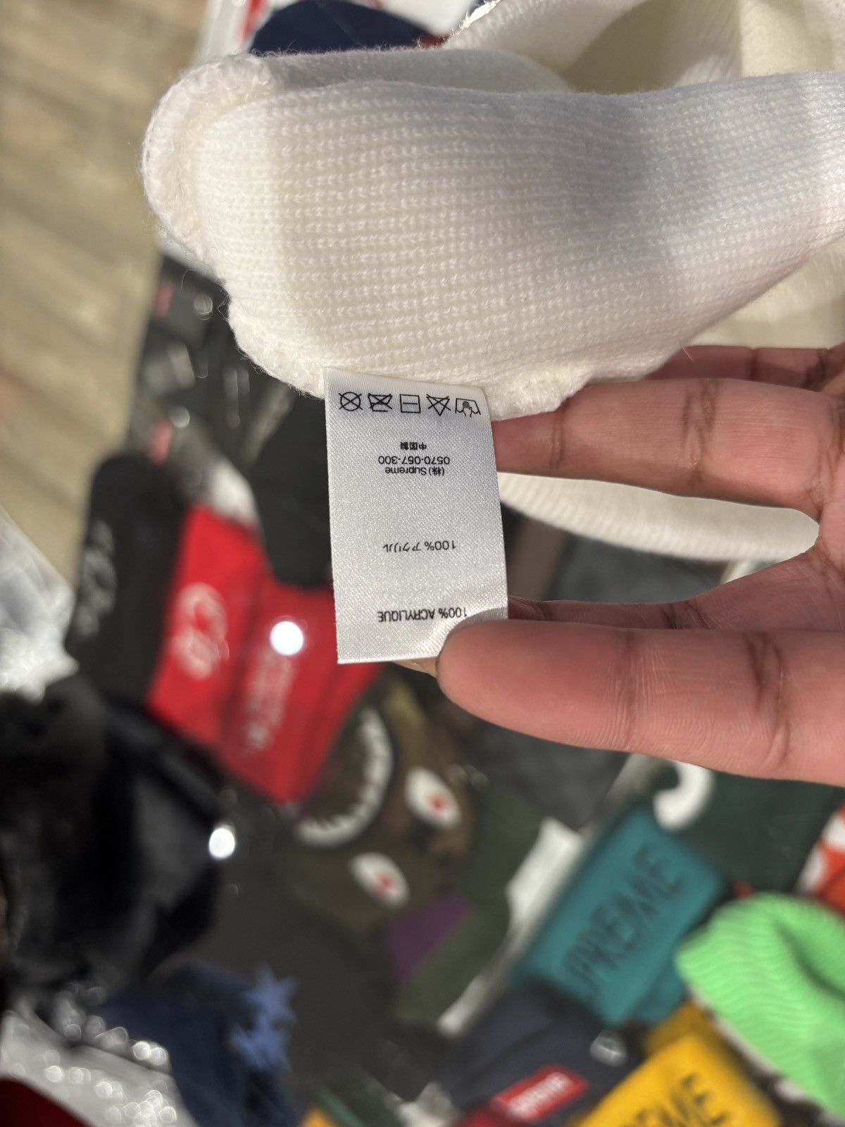 Supreme Supreme NY Patch Beanie White Size ONE SIZE - 4 Thumbnail