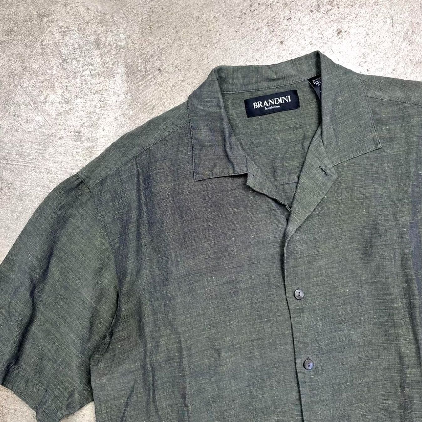 Vintage VINTAGE 90s Brandini Green silk linen camp collar button shirt Men medium Size US M / EU 48-50 / 2 - 2 Thumbnail