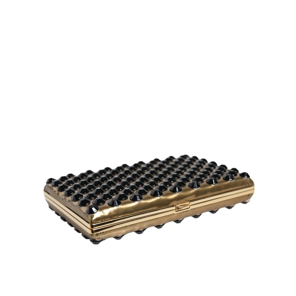 Dolce & Gabbana Dolce & Gabbana Gold Crystal Bifold Clutch Evening Party Wom Size ONE SIZE - 7 Thumbnail