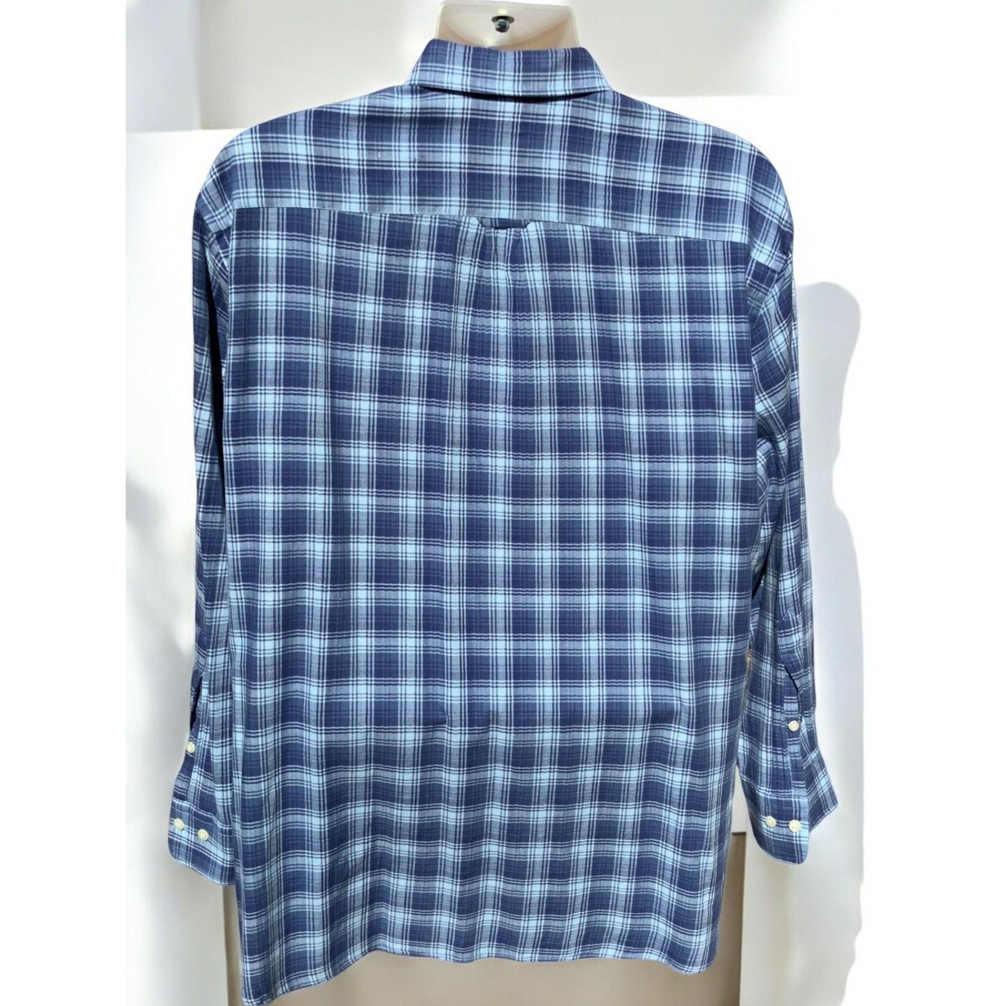 Peter Millar Peter Millar Designer Mens Blue Plaid Long Sleeve Shirt XL Size US XL / EU 56 / 4 - 6 Thumbnail