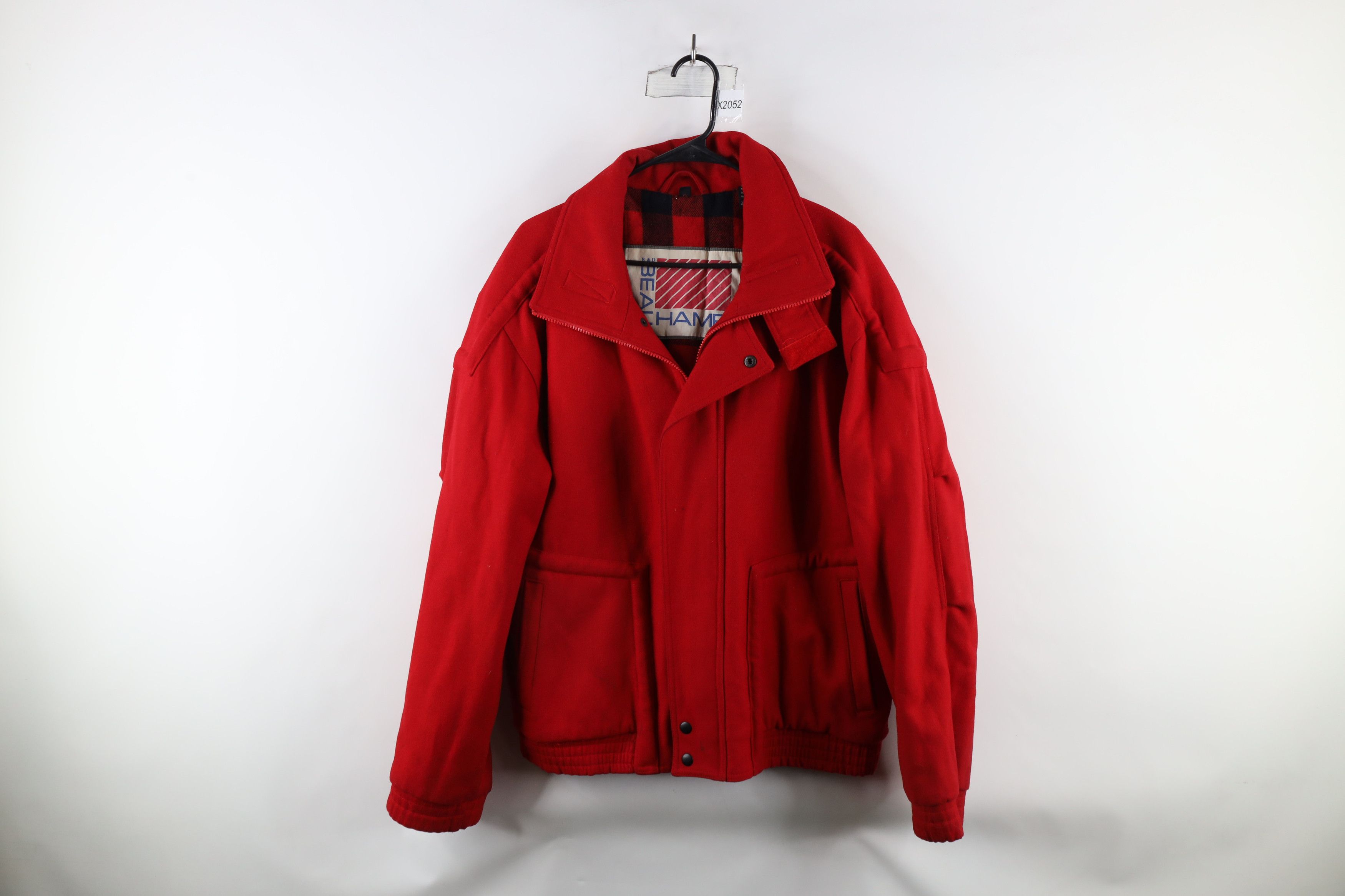 Vintage Vintage 90s Streetwear Wool Cafe Racer Bomber Jacket Red Size US L / EU 52-54 / 3 - 1 Thumbnail