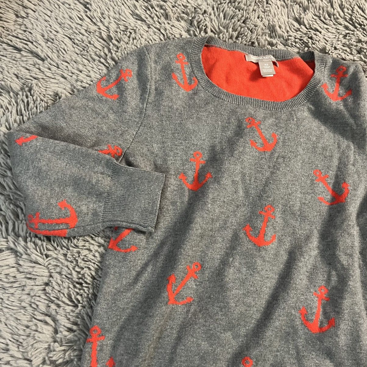 Banana Republic Grey orange Anchors sweater Size XS / US 0-2 / IT 36-38 - 7 Thumbnail