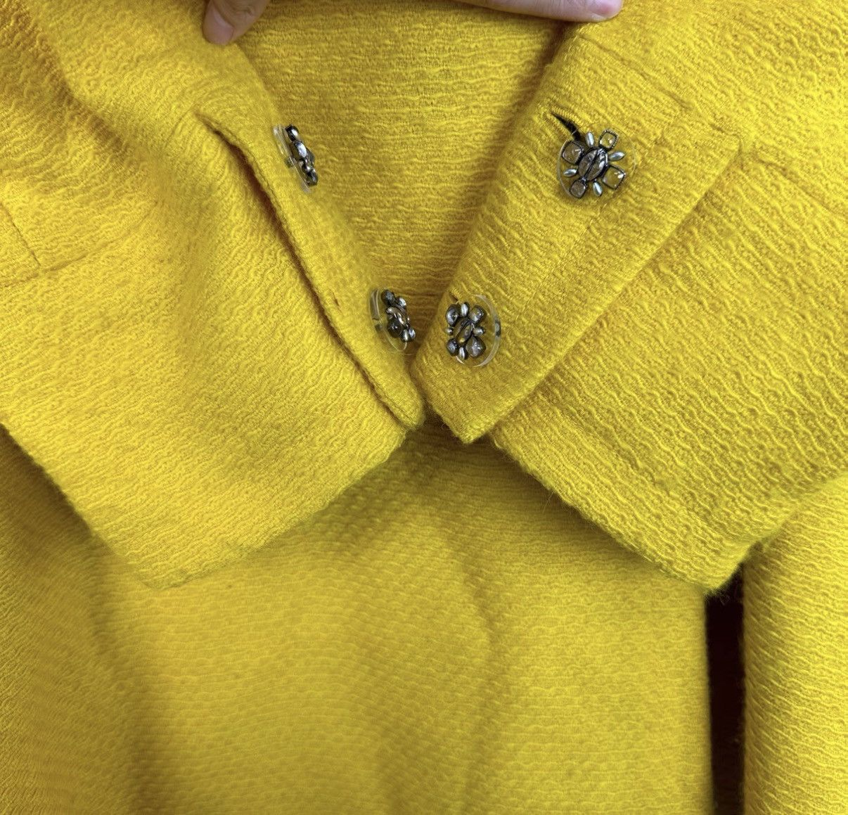 Chanel Chanel Yellow Double-Breasted Tweed Wool Coat K12 Size XS / US 0-2 / IT 36-38 - 7 Thumbnail