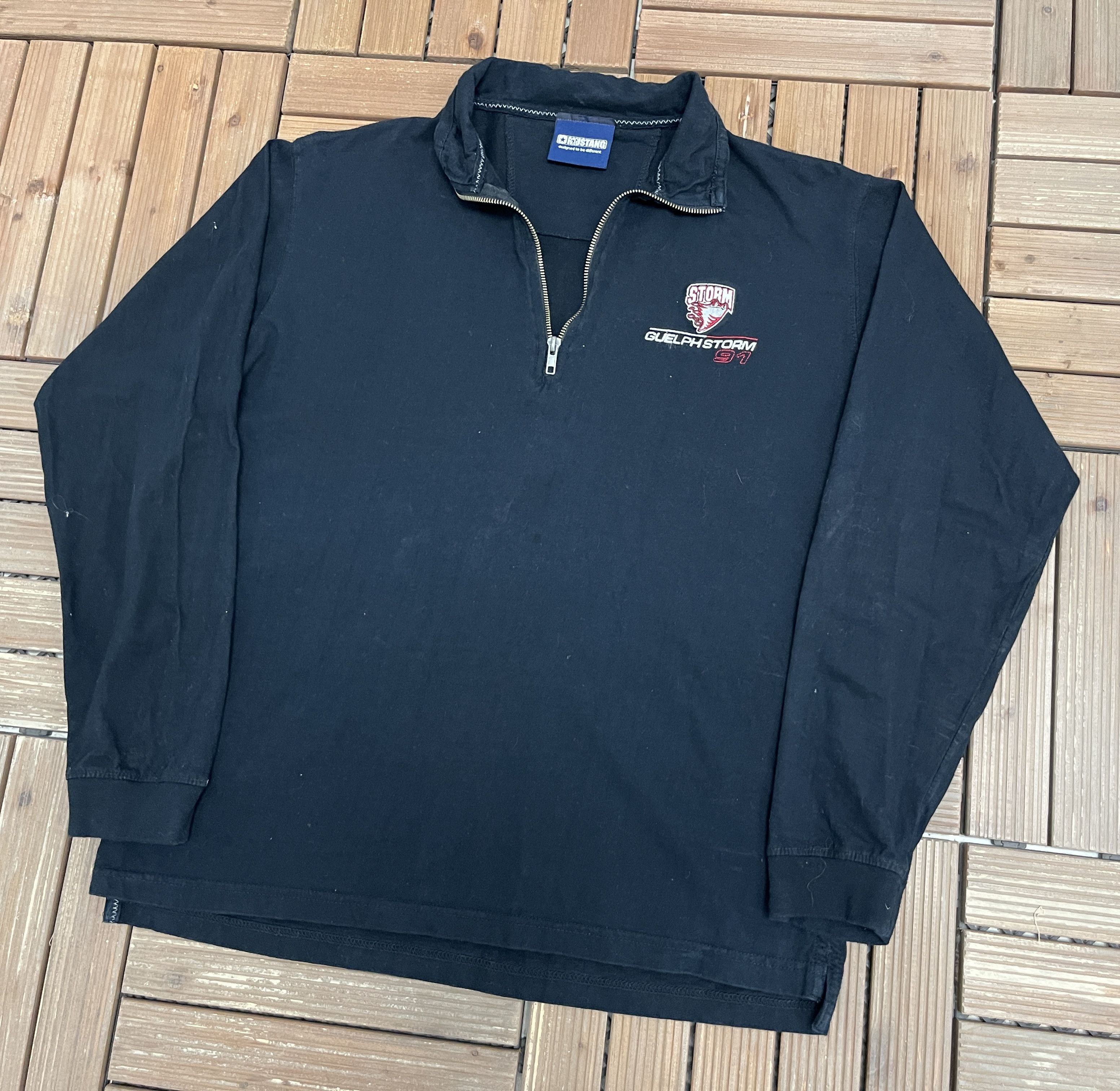 Vintage Guelph Storm Embroidered Vintage Quarter Zip Sweater Size US L / EU 52-54 / 3 - 3 Thumbnail