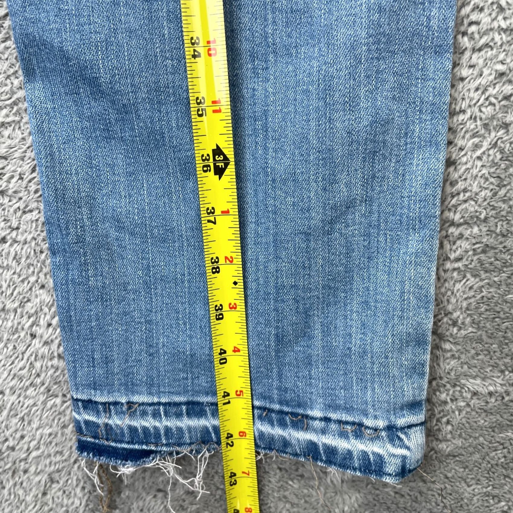 Lee Lee Jeans Womens 16 Long Blue Straight Leg Denim Logo Cotton Stretch Mid Rise Size 38" / US 16 / IT 52 - 5 Thumbnail