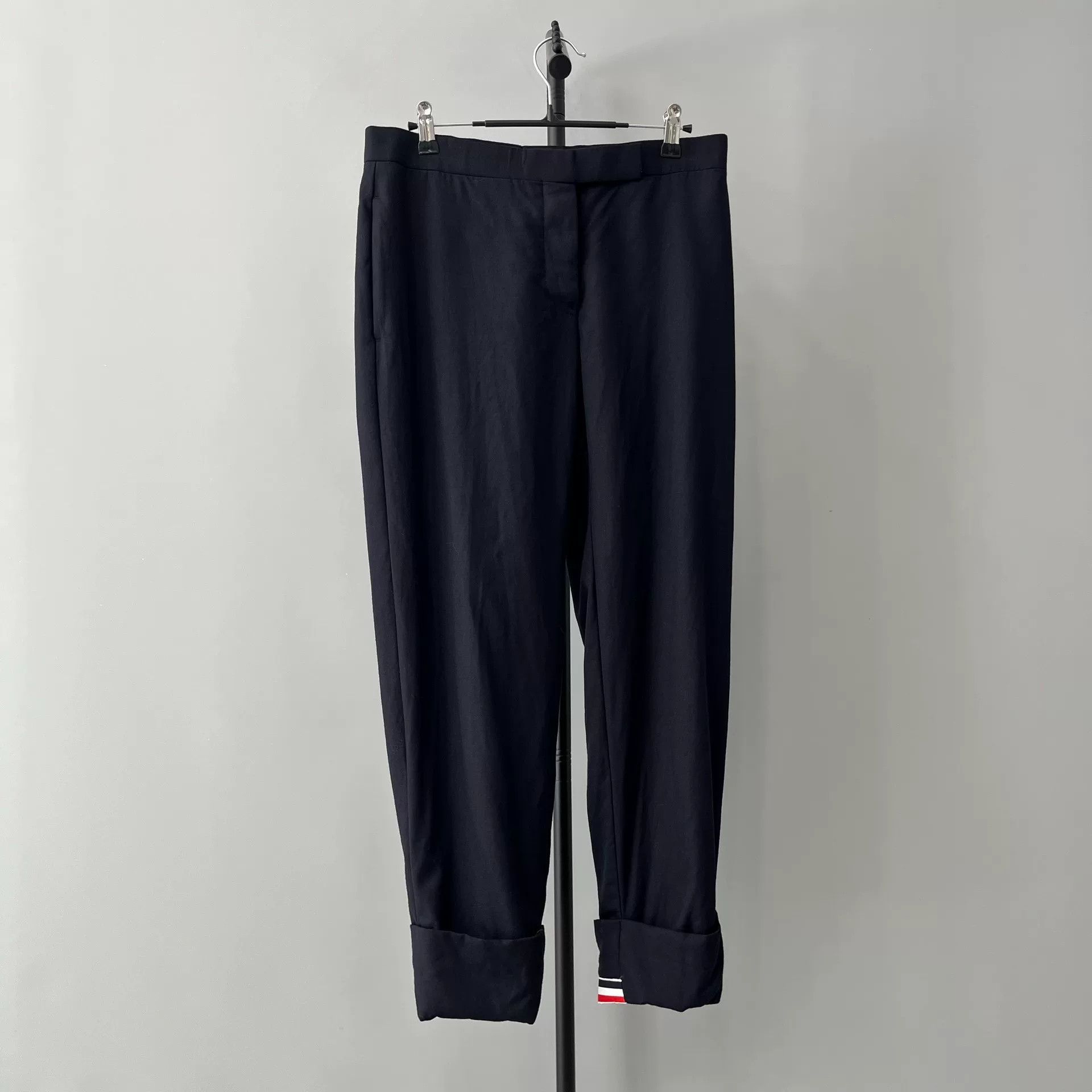 Thom Browne navy women's trousers by Thom Browne Size US 34 / EU 50 - 1 Thumbnail