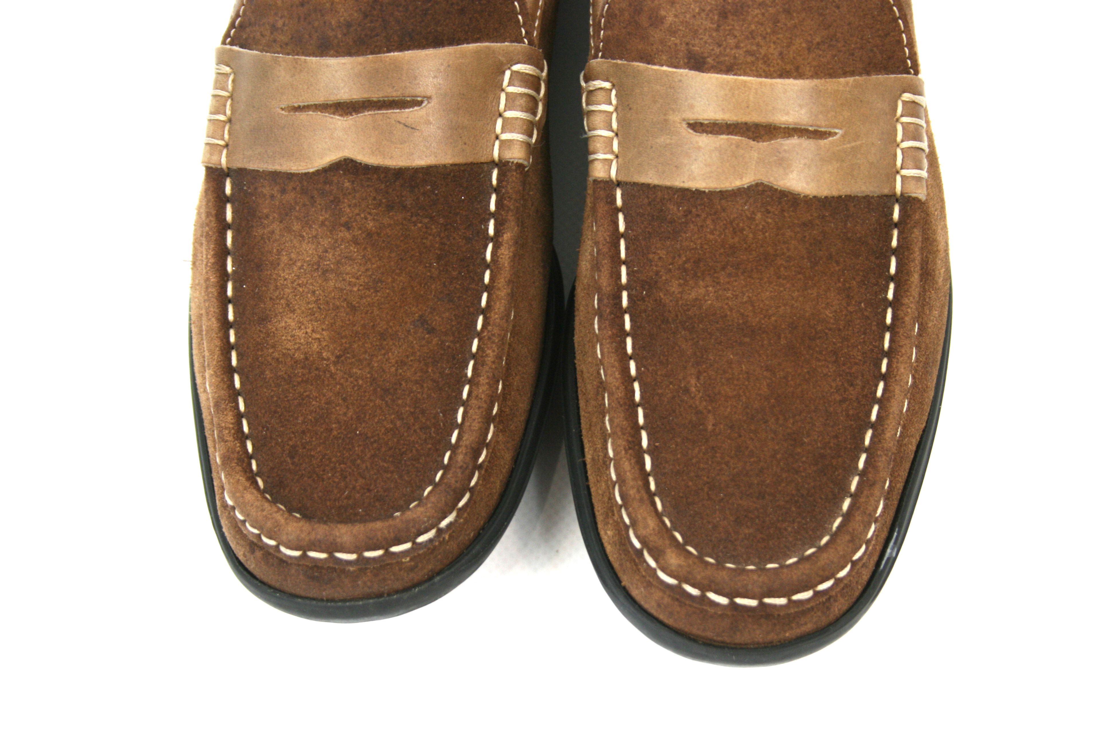 Paraboot 90S Cabrio Damier Suede Penny Loafers Vintage Size US 5.5 / IT 35.5 - 5 Thumbnail