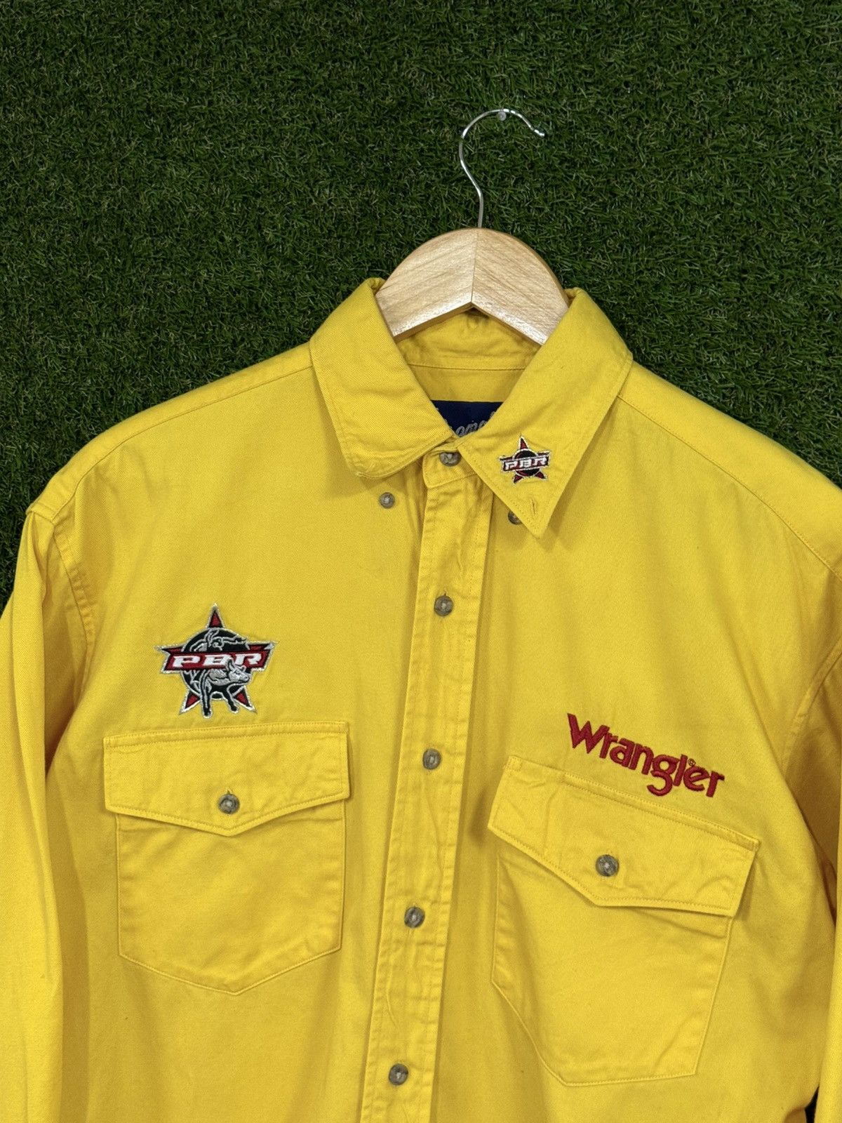 Wrangler Vintage Wrangler Bull Rider Yellow 90s Cowboy Western Shirt Size US M / EU 48-50 / 2 - 2 Thumbnail
