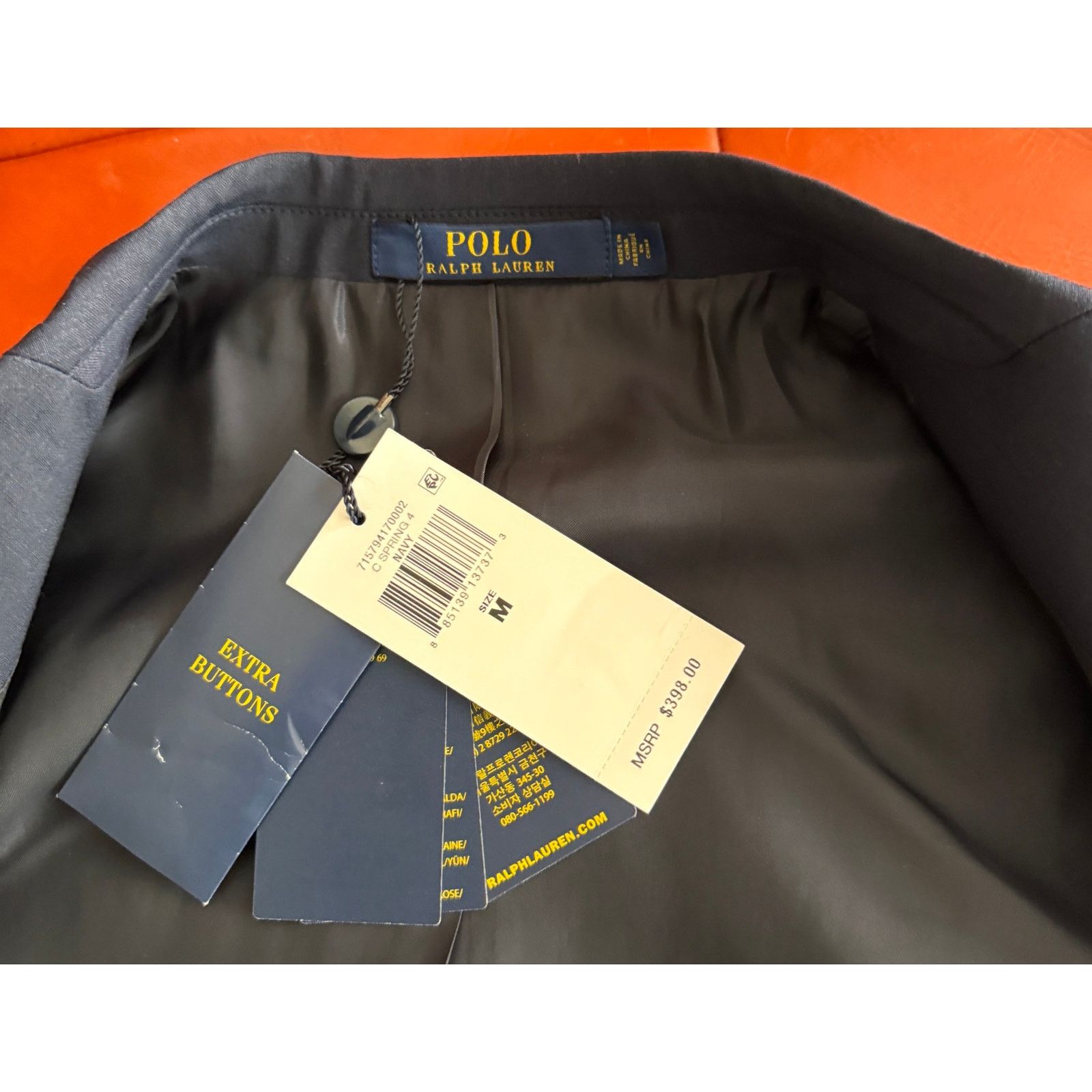 Polo Ralph Lauren Polo Ralph Lauren Modern Stretch Wool Blazer Navy NWT Medium Size 40R - 3 Thumbnail