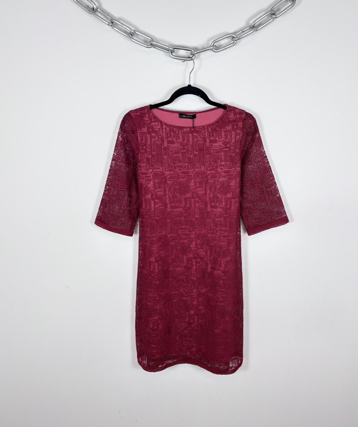 Cop Copine Cop Copine Paris Hamal NWT Red Overlay Dress Textured Belted Size S / US 4 / IT 40 - 1 Thumbnail