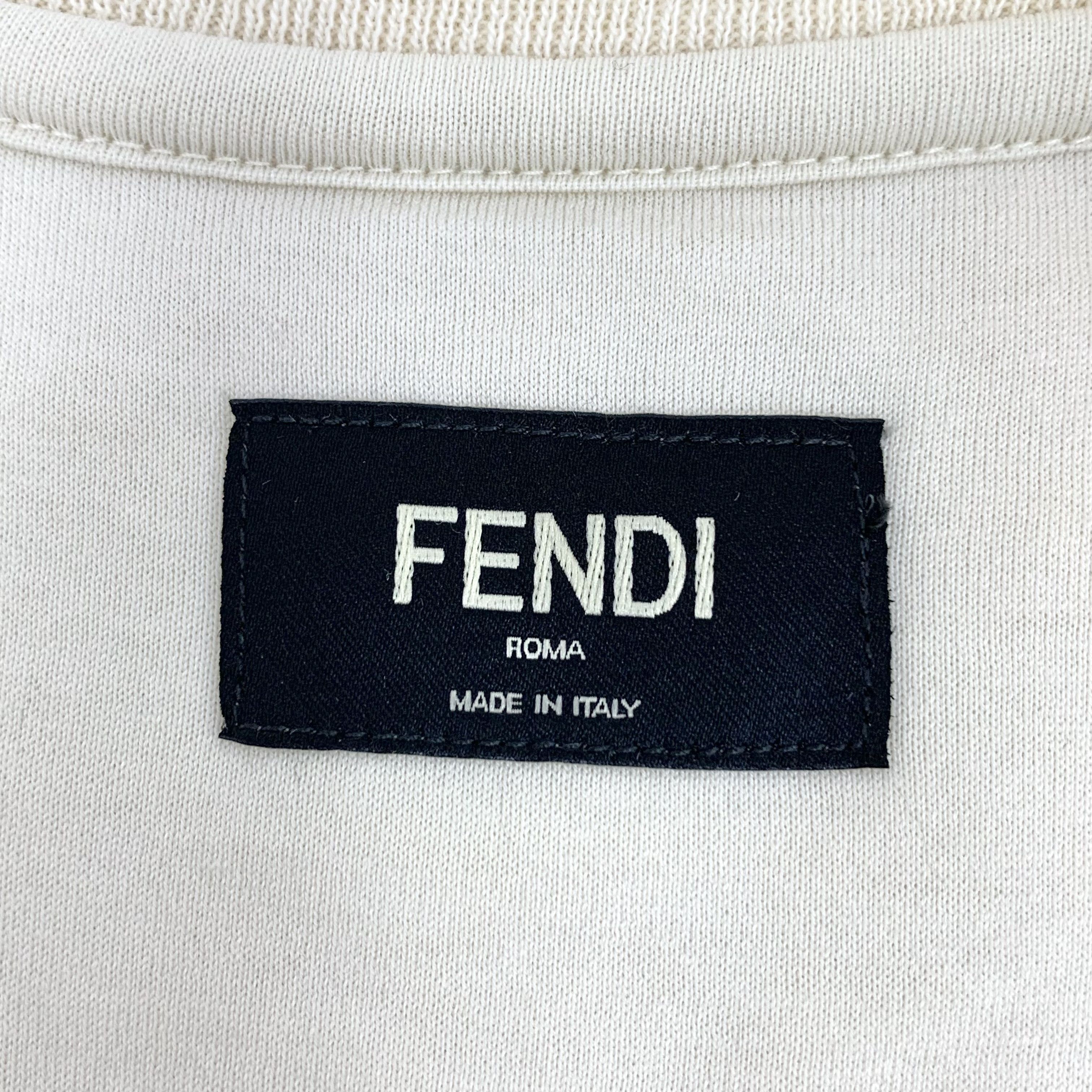 Dior Fendi FF Embossed Cotton T-Shirt Beige (XS) Size US XS / EU 42 / 0 - 5 Thumbnail